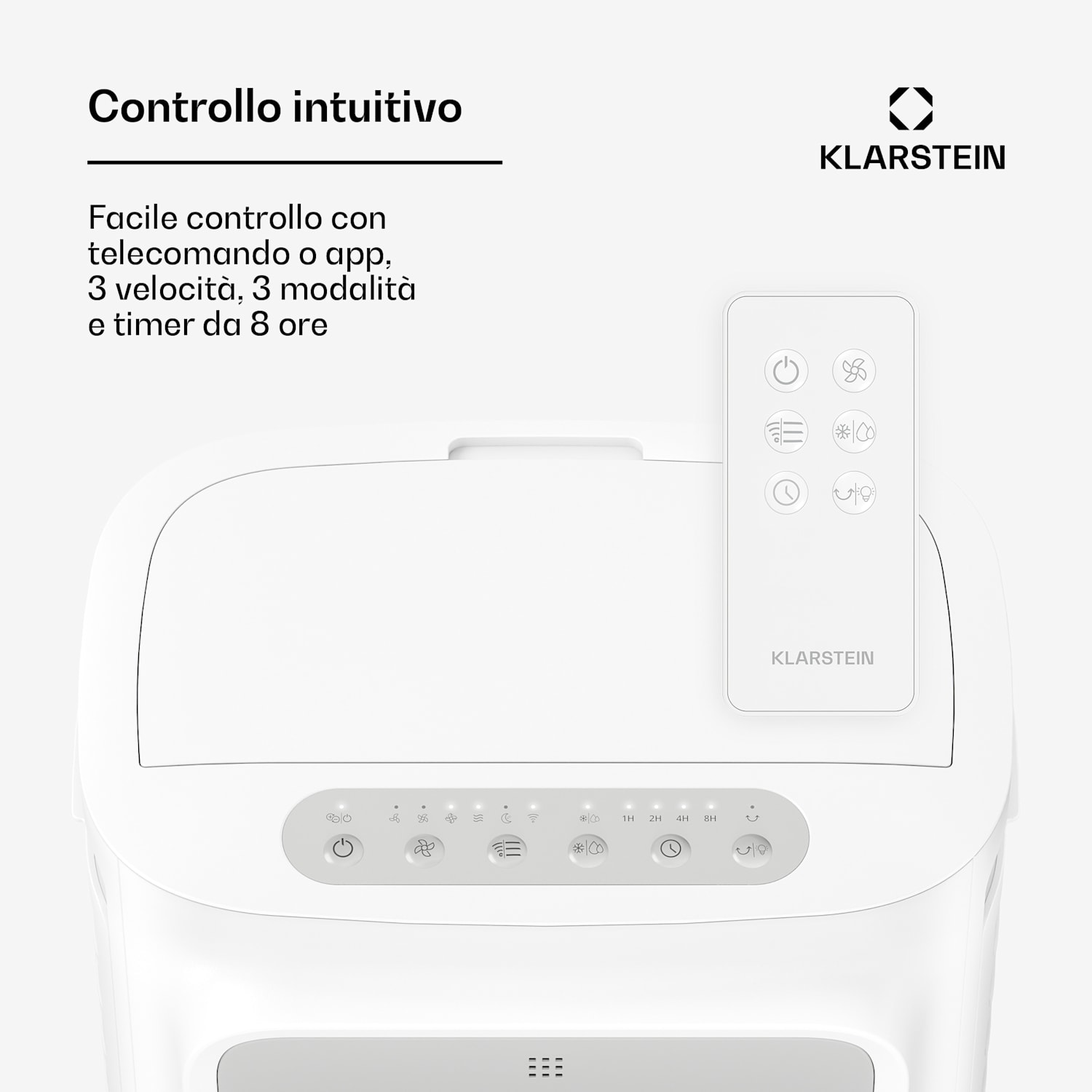 Breezcube - Raffrescatore evaporativo smart | 340 m³/ora | 10 l | 30 m² | 3 modalità | 50 W Bianco