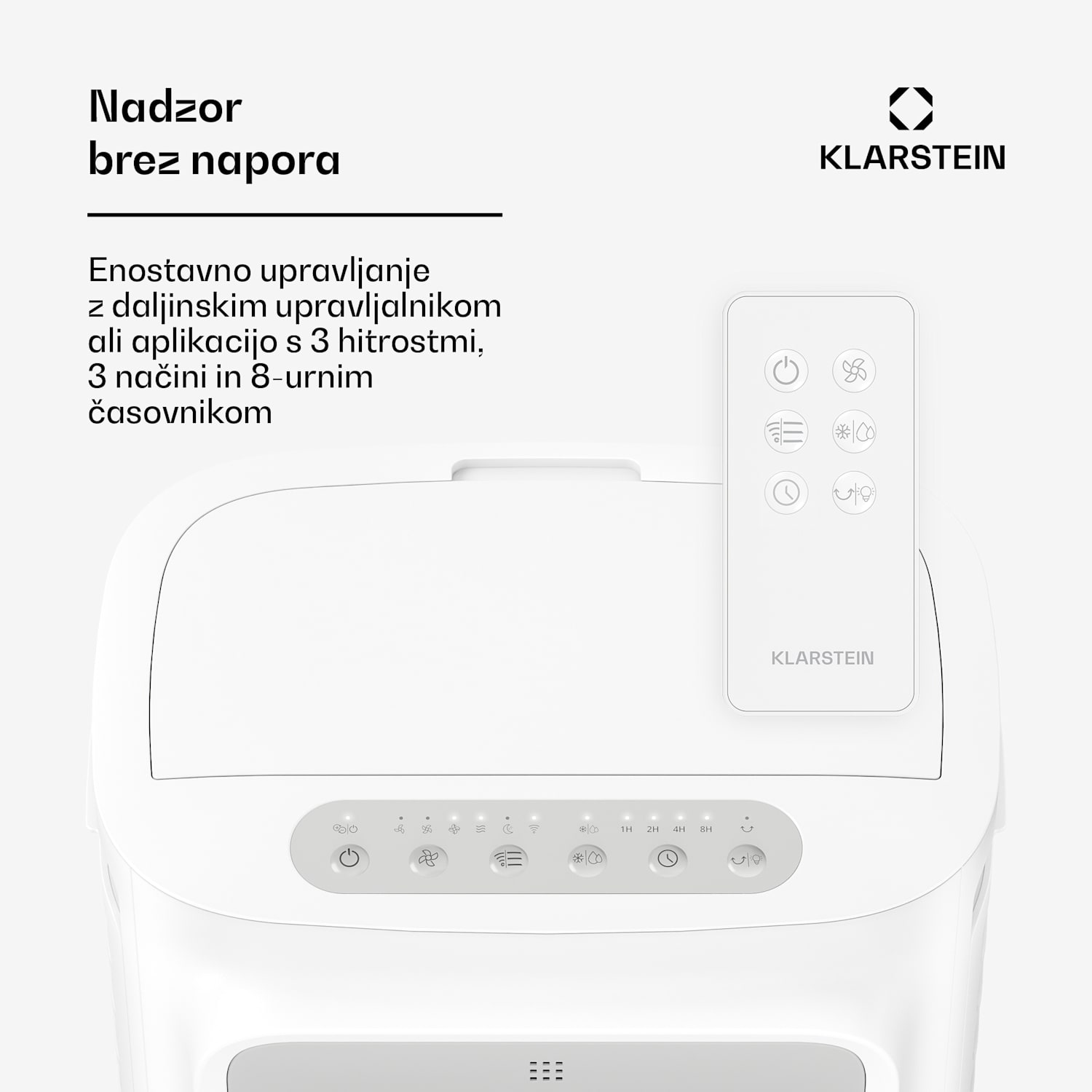 Breezcube pametni zračni hladilnik z vodnim hlajenjem | 340 m³/h | 10 l | 30 m² | 3 načini | 50 W Bela