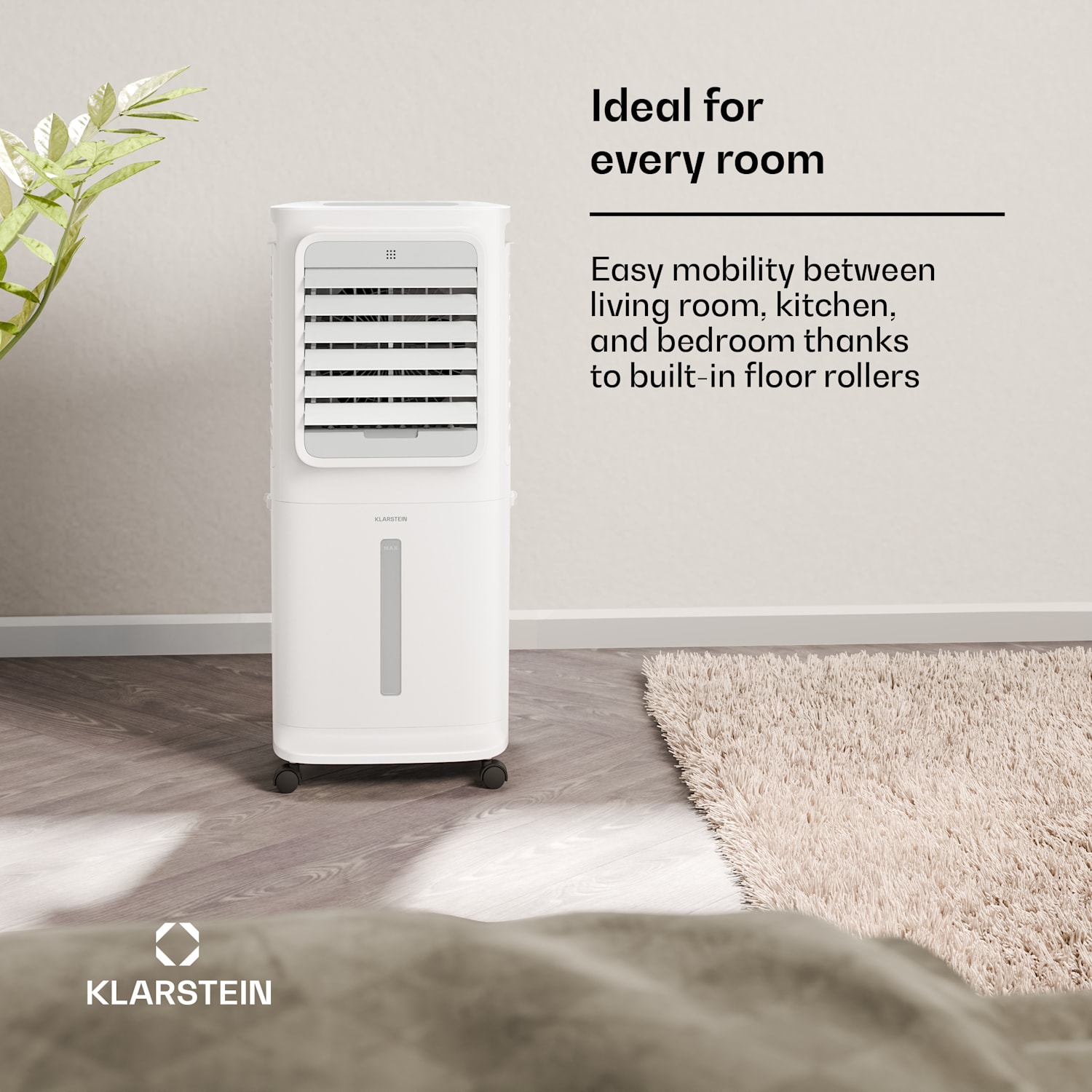 Breezcube smart luchtkoeler met waterkoeling | 340 m³/uur | 10 l | 30 m² | 3 modi | 50 W Wit