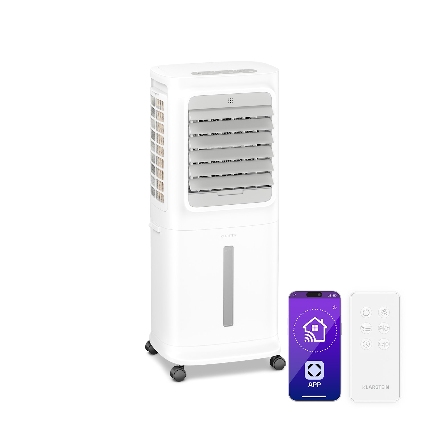 Breezcube Smarter Luftkühler mit Wasserkühlung | 340 m³/h | 10 l | 30 m² | 3 Modi | 50 W Weiß