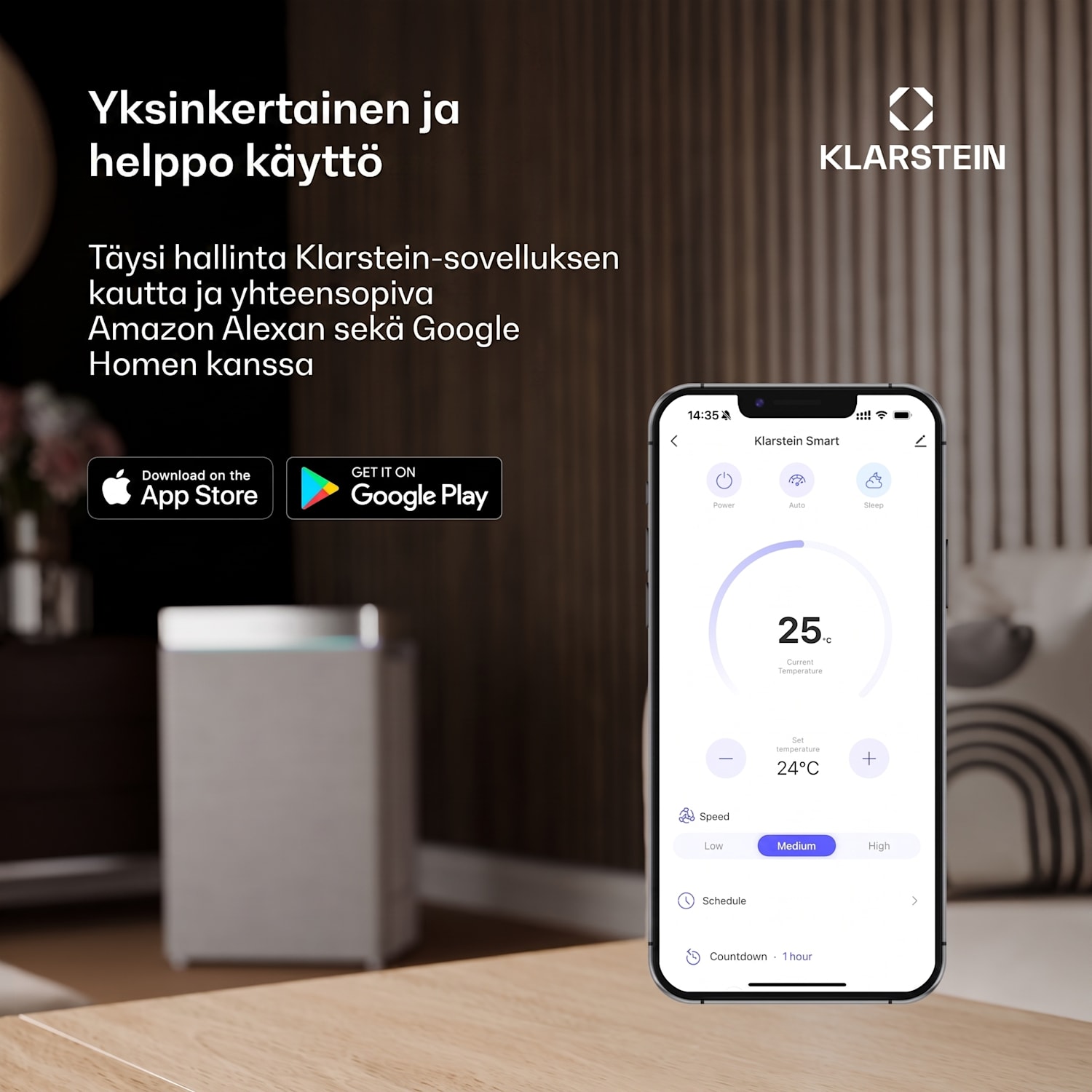 Breezcube älykäs ilmastin vesijäähdytyksellä | 340 m³/h | 10 l | 30 m² | 3 tilaa | 50 W Musta