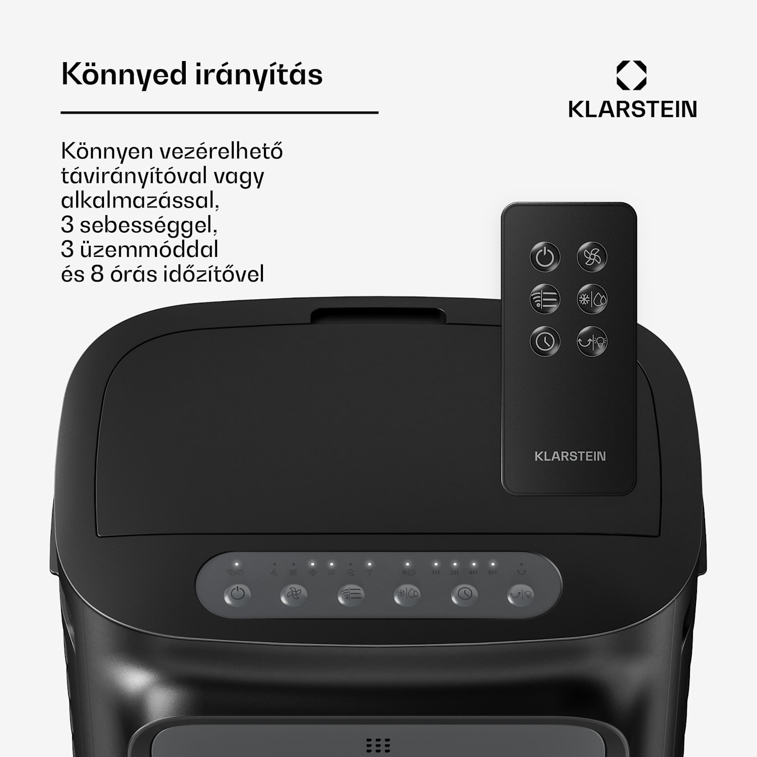 Breezcube intelligens léghűtő vízhűtéssel | 340 m³/h | 10 l | 30 m² | 3 üzemmód | 50 W Fekete