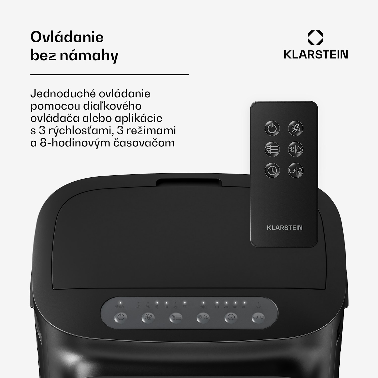 Breezcube inteligentný ochladzovač vzduchu s vodným chladením | 340 m³/h | 10 l | 30 m² | 3 režimy | 50 W Čierna