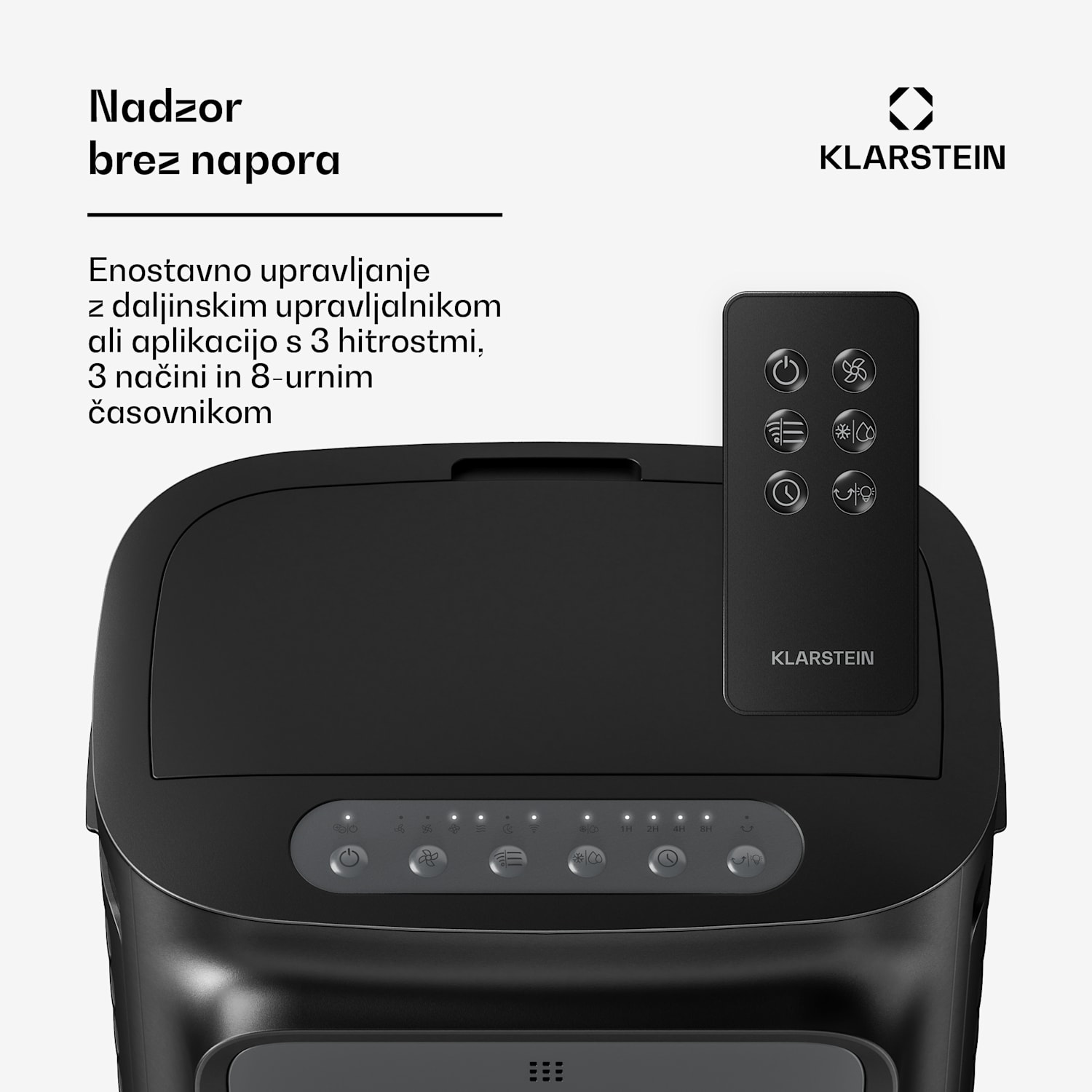 Breezcube pametni zračni hladilnik z vodnim hlajenjem | 340 m³/h | 10 l | 30 m² | 3 načini | 50 W Črna