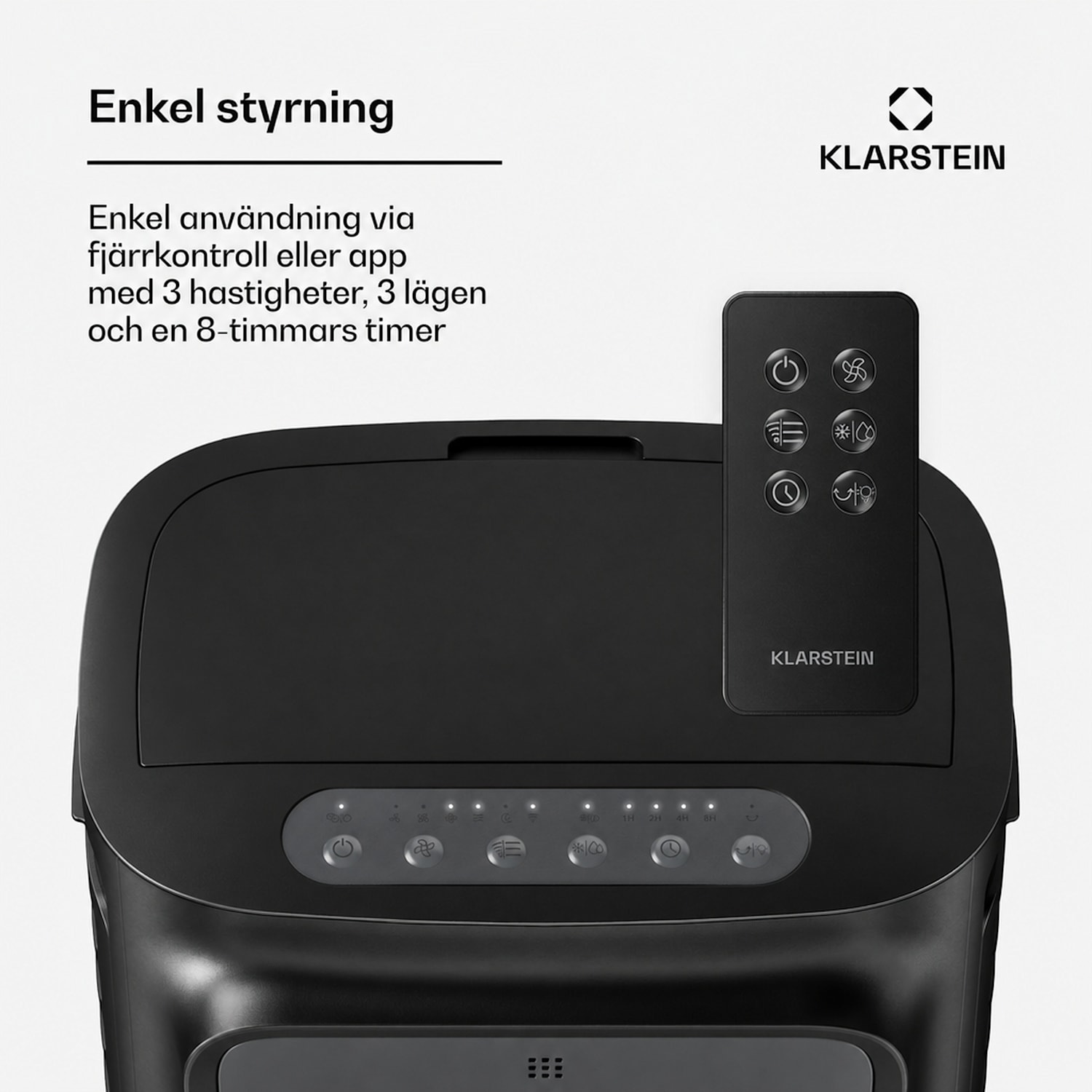 Breezcube smart luftkylare med vattenkylning | 340 m³/h | 10 l | 30 m² | 3 lägen | 50 W Svart