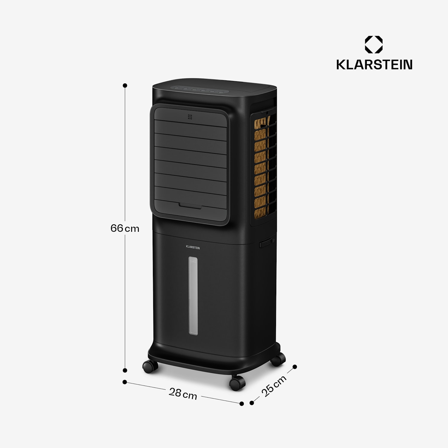 Breezcube - Raffrescatore evaporativo smart | 340 m³/ora | 10 l | 30 m² | 3 modalità | 50 W Nero