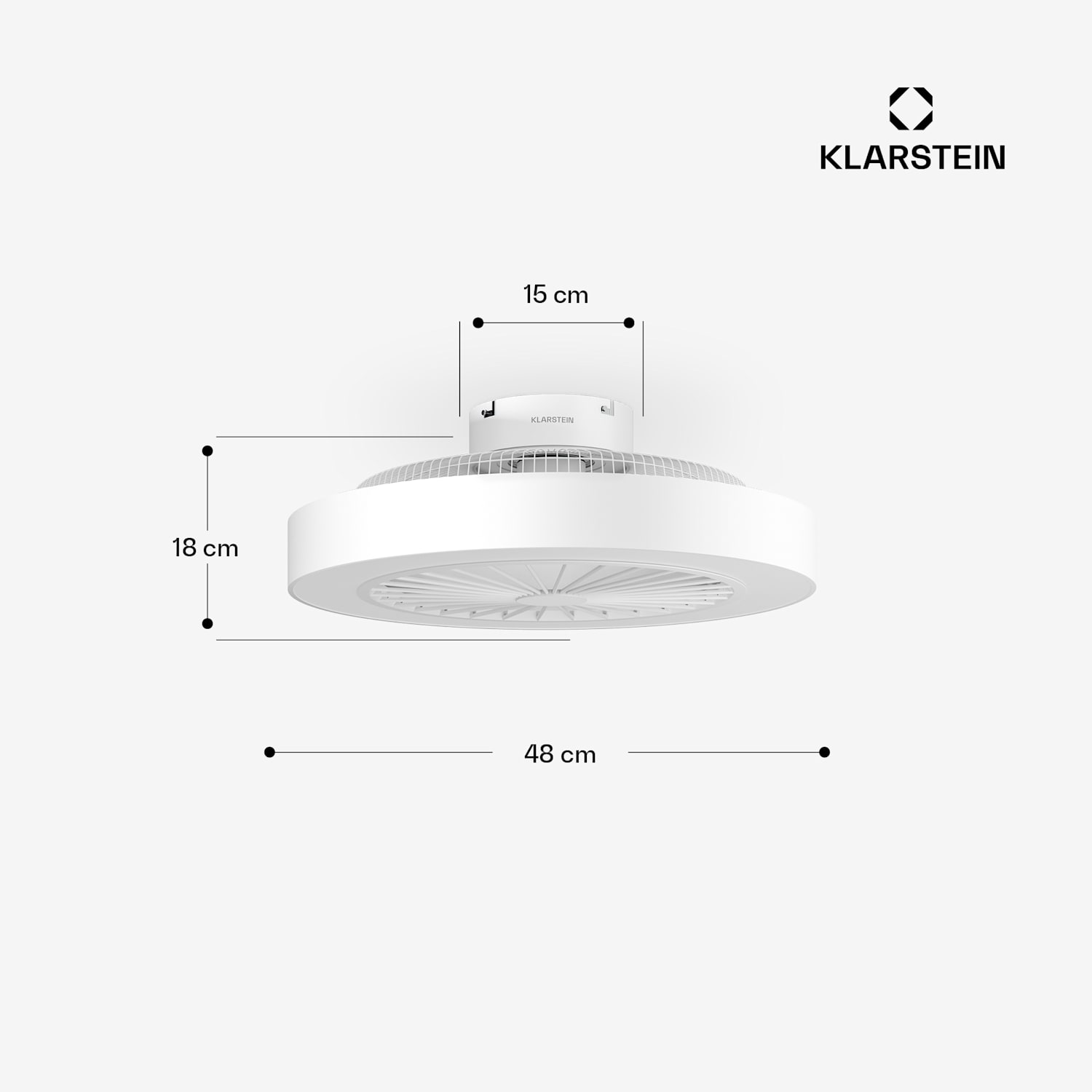 ZenBreeze intelligens mennyezeti ventilátor világítással | 48 cm | 16 W | Csendes | LED | Akril Fehér
