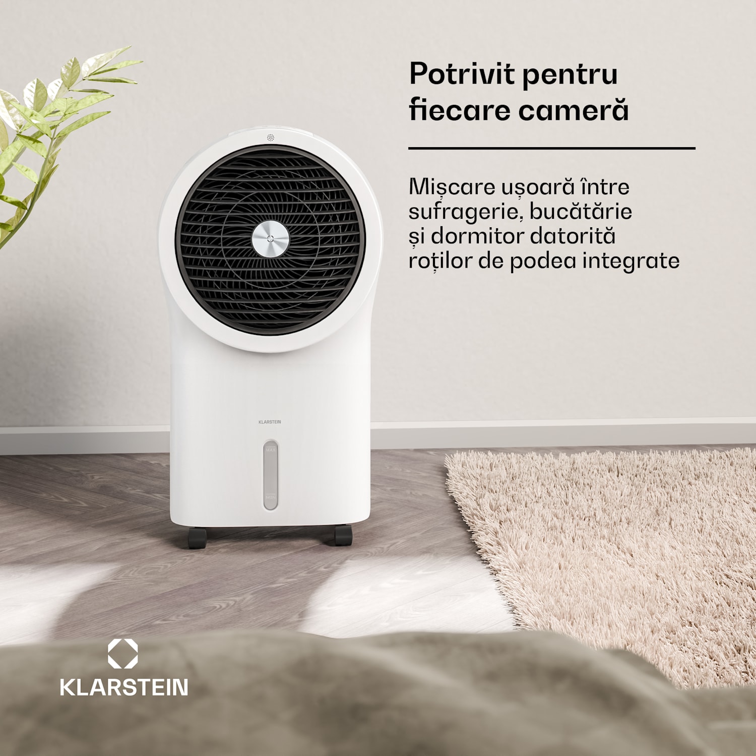 Whirlwind răcitor de aer | 320 m³/h | 6 l | 30 m² | 2 pachete de răcire | 3 moduri | 60 W 320 m³/h | Alb