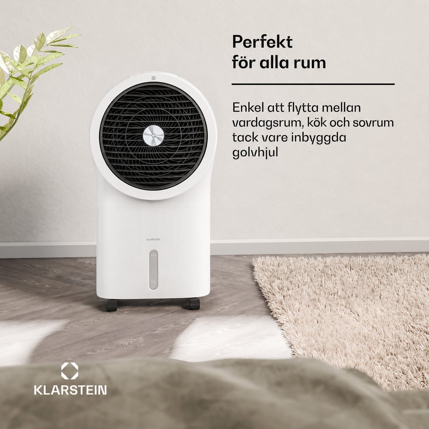 Whirlwind luftkylare | 320 m³/h | 6 l | 30 m² | 2 kylpaket | 3 lägen | 60 W 320 m³/h | Vit
