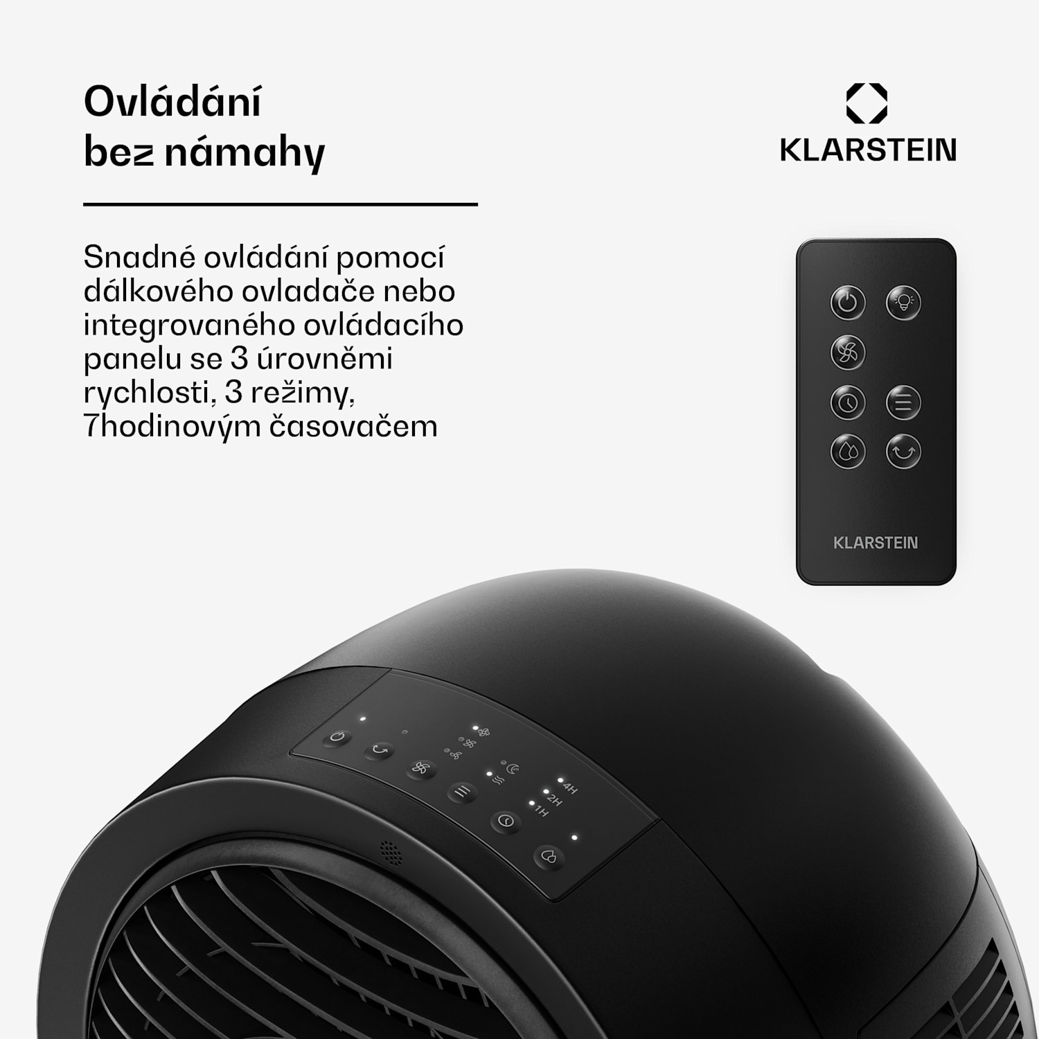 Whirlwind vzduchový chladič | 320 m³/h | 6 l | 30 m² | 2 chladicí packy | 3 režimy | 60 W 320 m³/h | Černá