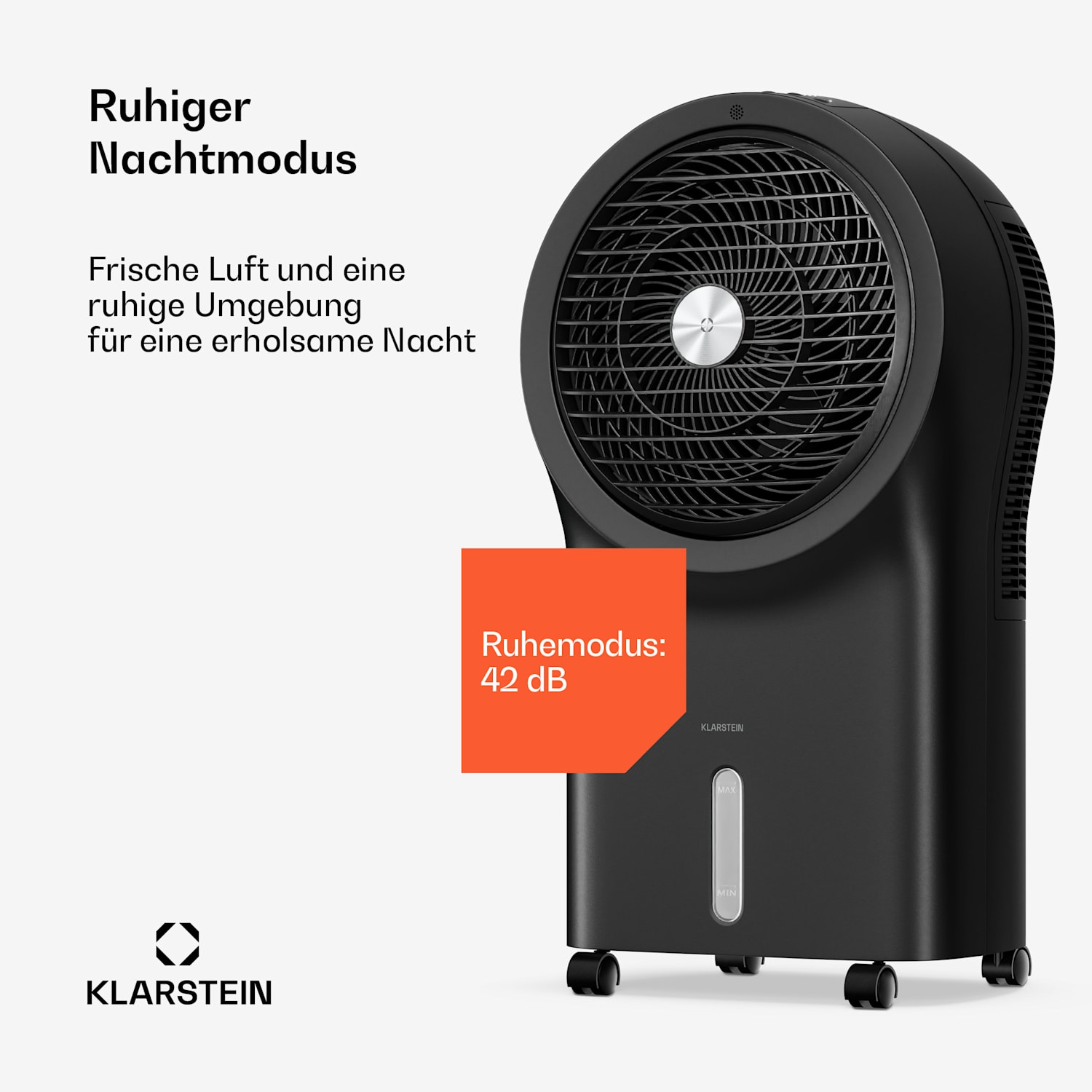 Rafraîchisseur d'air Whirlwind | 320 m³/h | 6 l | 30 m² | 2 packs de refroidissement | 3 modes | 60 W 320 m³/h | Noir
