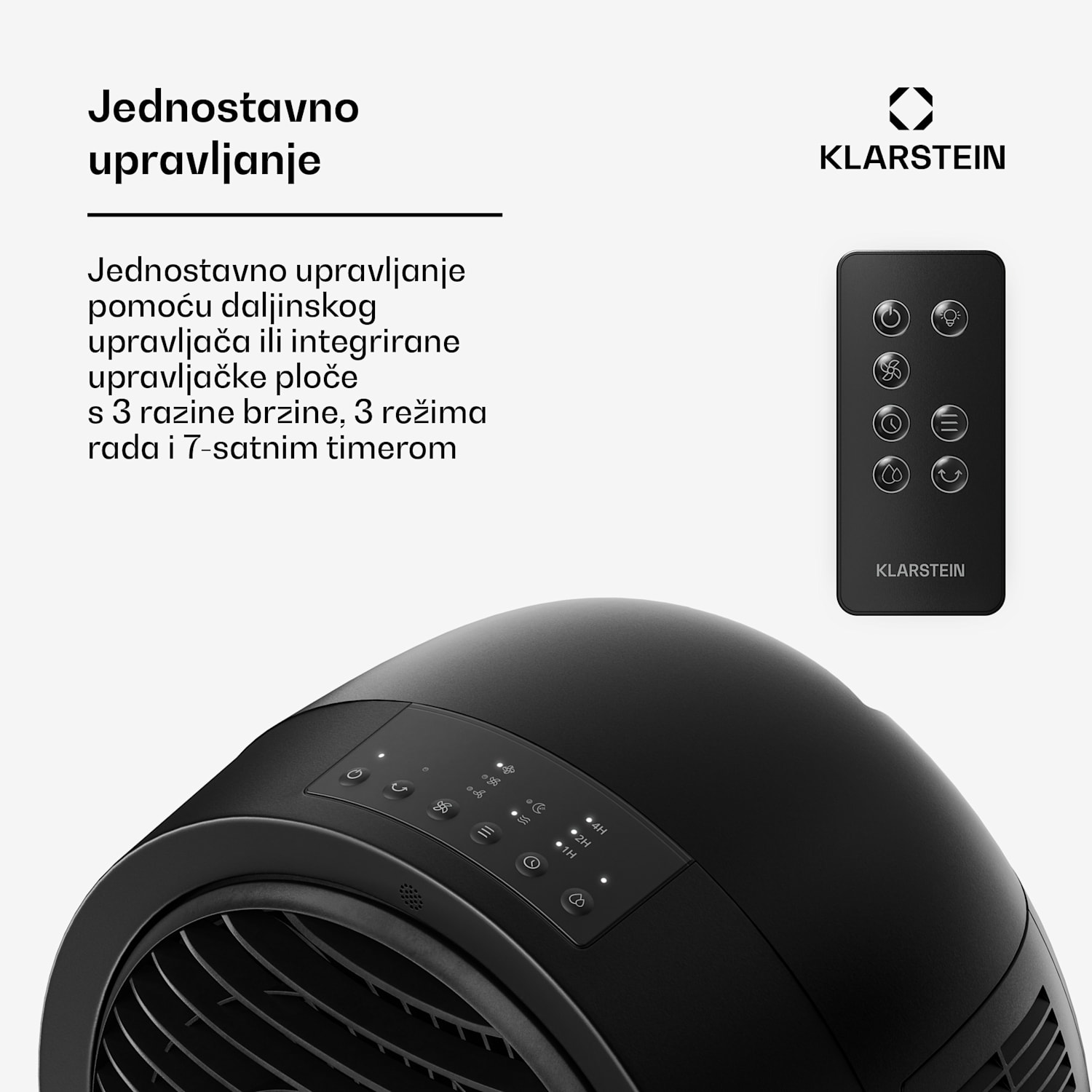 Whirlwind zračni hladnjak | 320 m³/h | 6 l | 30 m² | 2 hladne vrećice | 3 moda | 60 W 320 m³/h | Crna