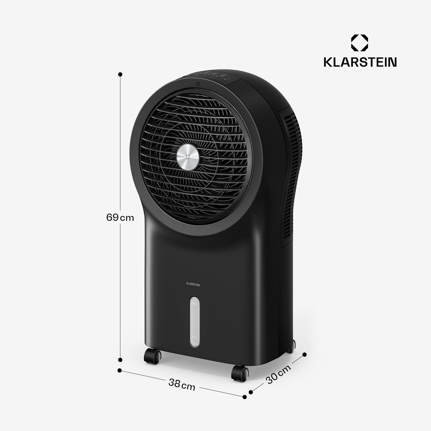 Whirlwind Luftkühler | 320 m³/h | 6 l | 30 m² | 2 Kühlpacks | 3 Modi | 60 W 320 m³/h | Schwarz