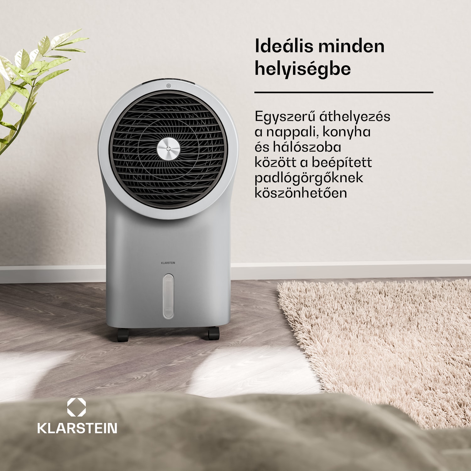 Whirlwind léghűtő | 320 m³/h | 6 l | 30 m² | 2 hűtőcsomag | 3 üzemmód | 60 W 320 m³/h | Ezüst