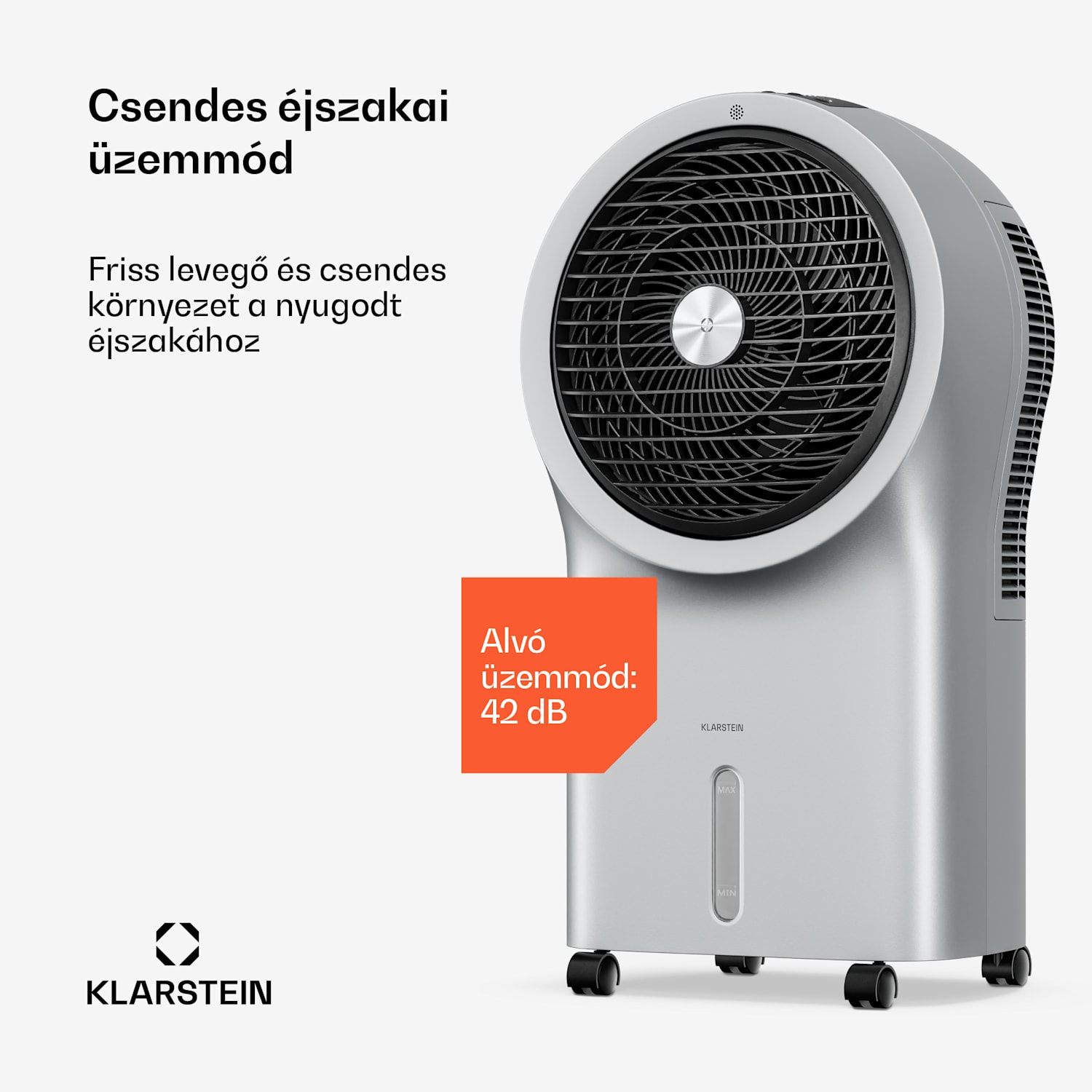 Whirlwind léghűtő | 320 m³/h | 6 l | 30 m² | 2 hűtőcsomag | 3 üzemmód | 60 W 320 m³/h | Ezüst