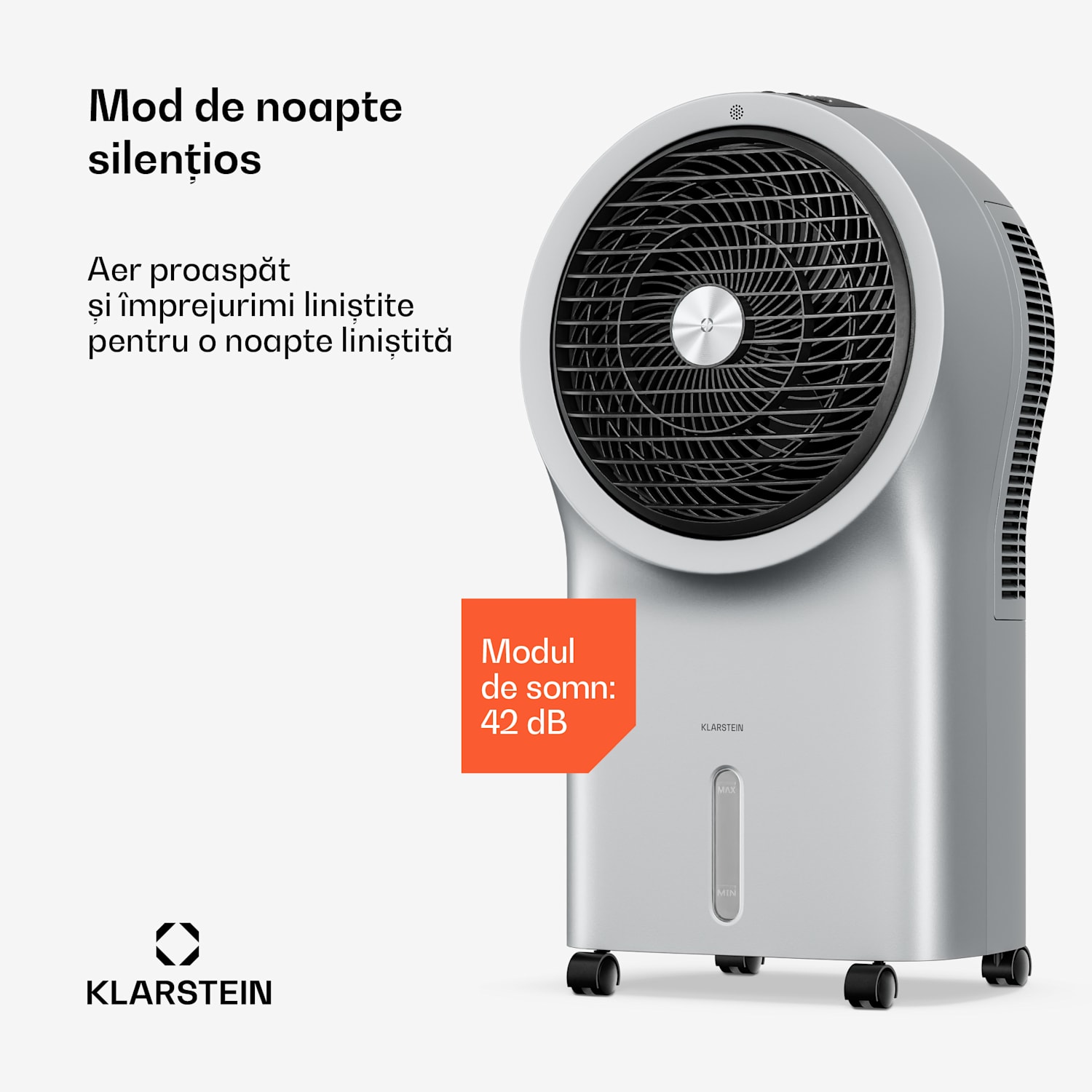 Răcitor de aer Whirlwind | 320 m³/h | 6 l | 30 m² | 2 pachete de răcire | 3 moduri | 60 W 320 m³/h | Argintiu