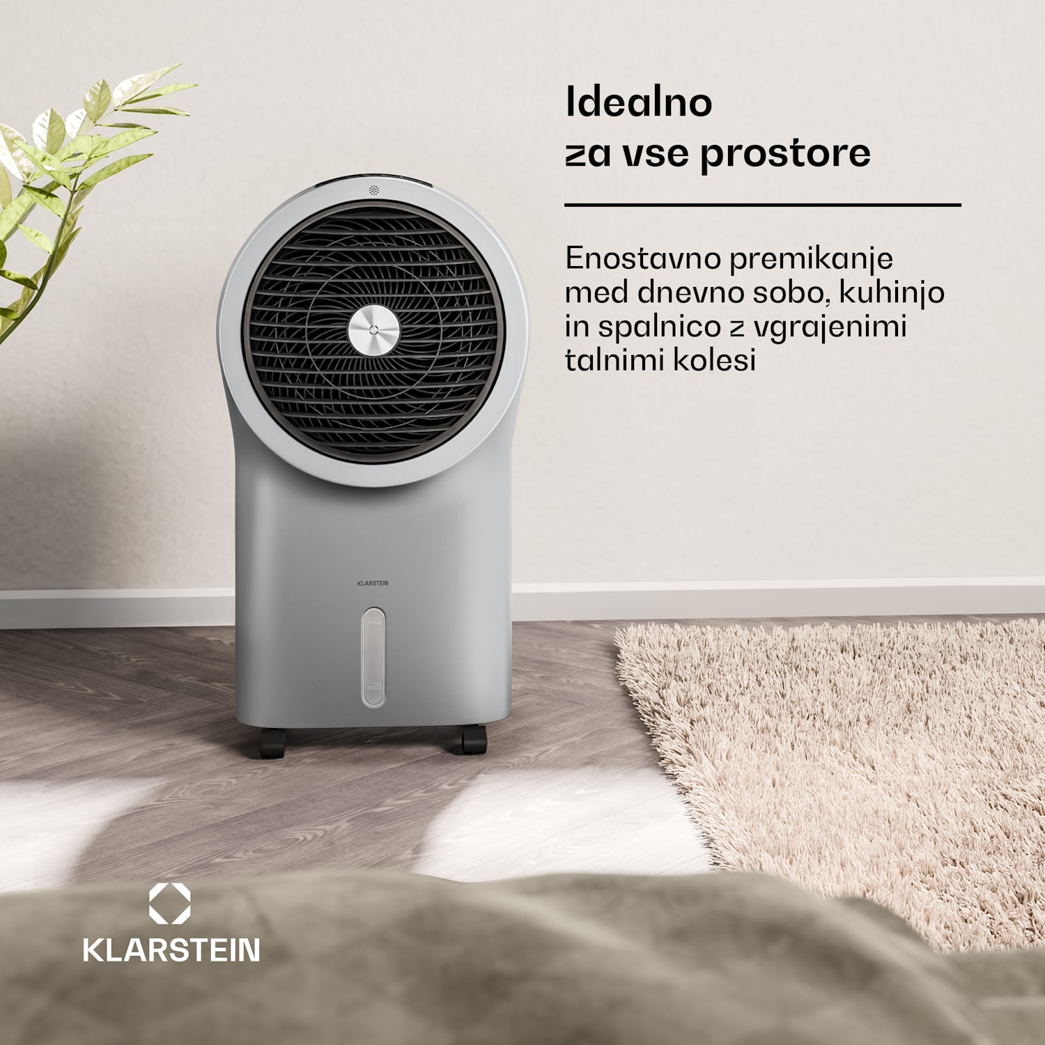 Whirlwind hladilec zraka | 320 m³/h | 6 l | 30 m² | 2 hladilna paketa | 3 načini | 60 W 320 m³/h | Srebrna