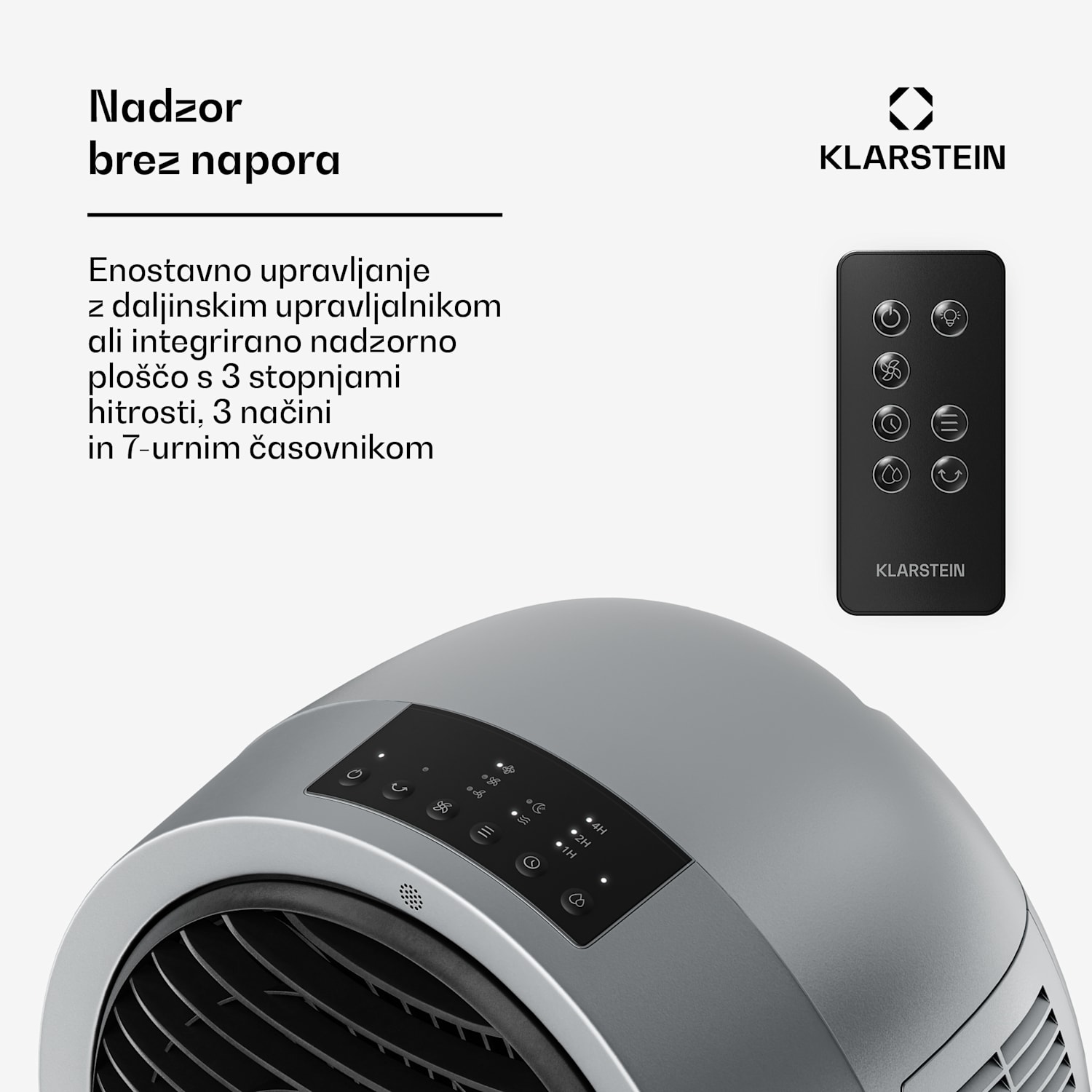 Whirlwind hladilec zraka | 320 m³/h | 6 l | 30 m² | 2 hladilna paketa | 3 načini | 60 W 320 m³/h | Srebrna