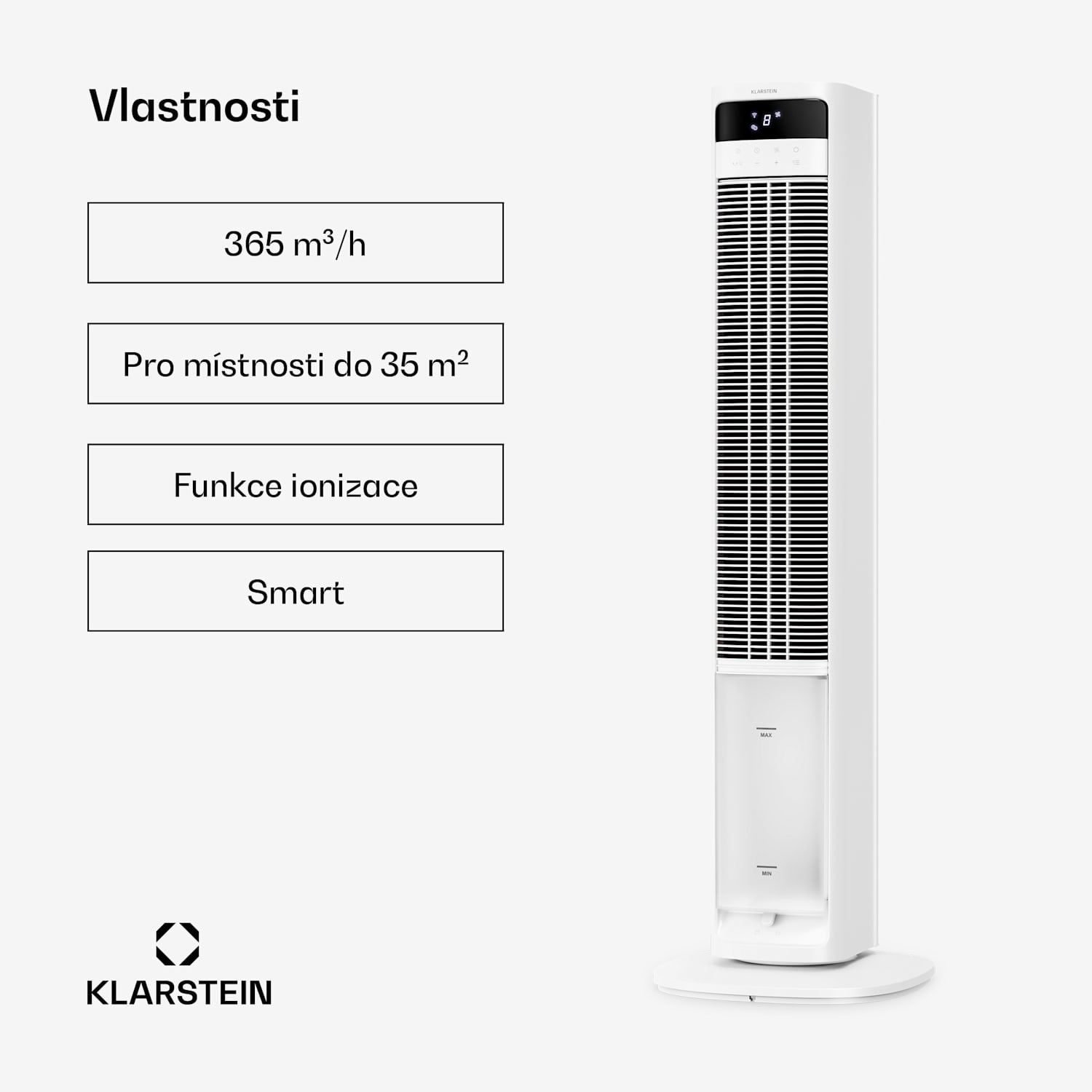 Mistral inteligentní ochlazovač vzduchu s vodním chlazením | 365 m³/h | 4 l | 35 m² | 3 režimy | 36 W Ano | Bílá