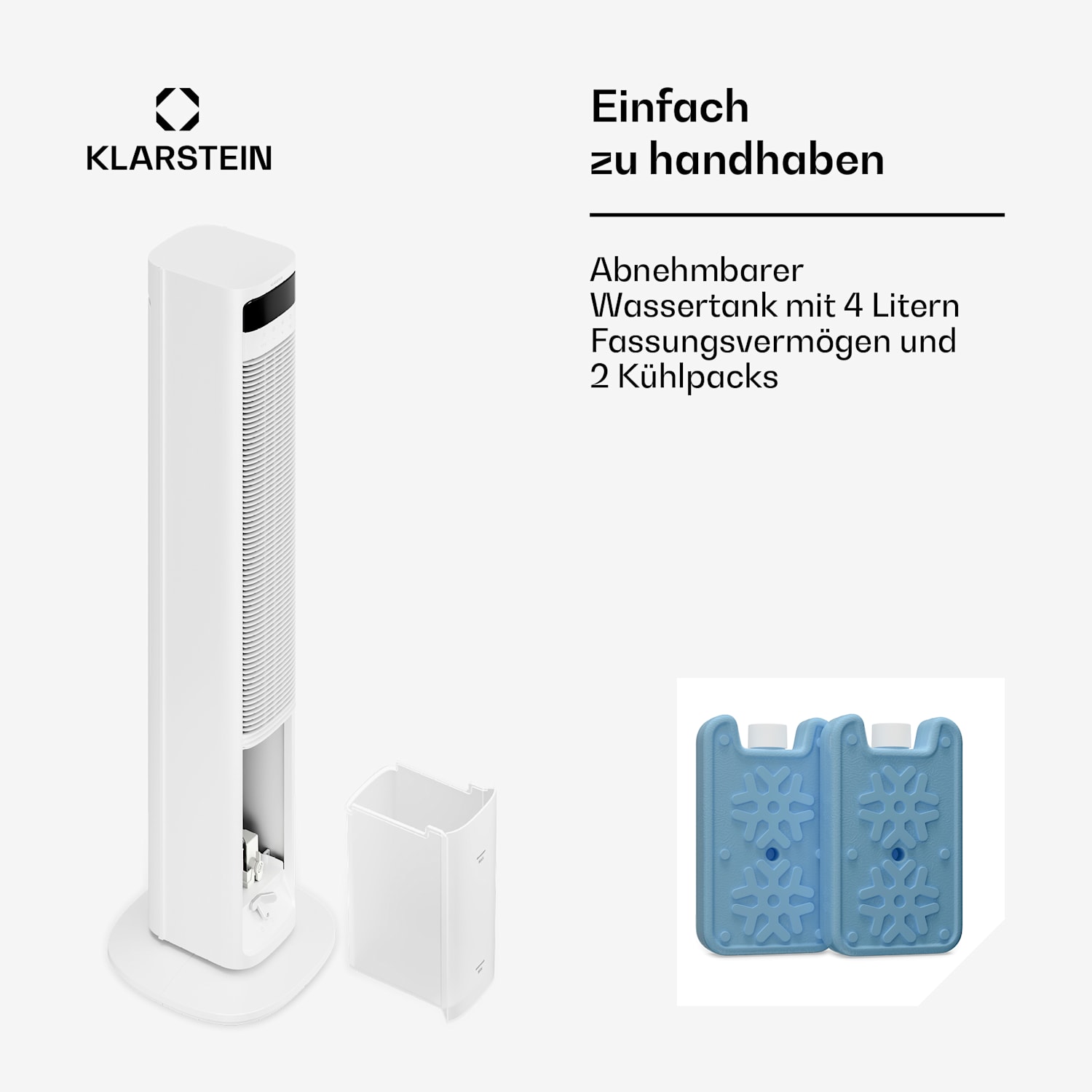 Mistral Smarter Luftkühler mit Wasserkühlung | 365 m³/h | 4 l | 35 m² | 3 Modi | 36 W Ja | Weiß
