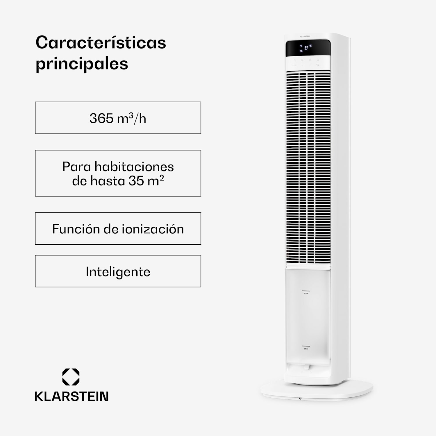 Mistral Smart enfriador de aire con refrigeración por agua | 365 m³/h | 4 L | 35 m² | 3 modos | 36 W Sí | Blanco