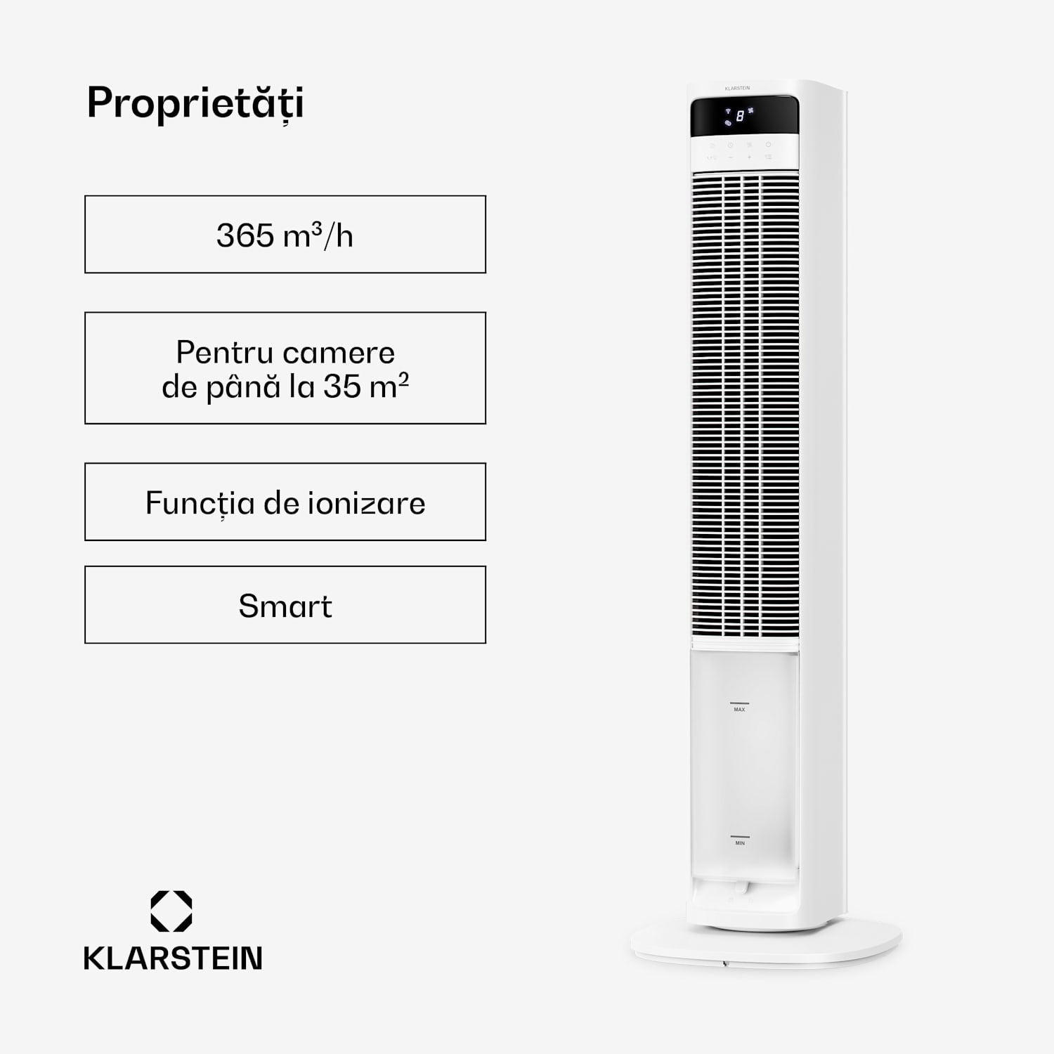 Răcitor de aer inteligent Mistral cu răcire prin apă | 365 m³/h | 4 L | 35 m² | 3 moduri | 36 W Da | Alb