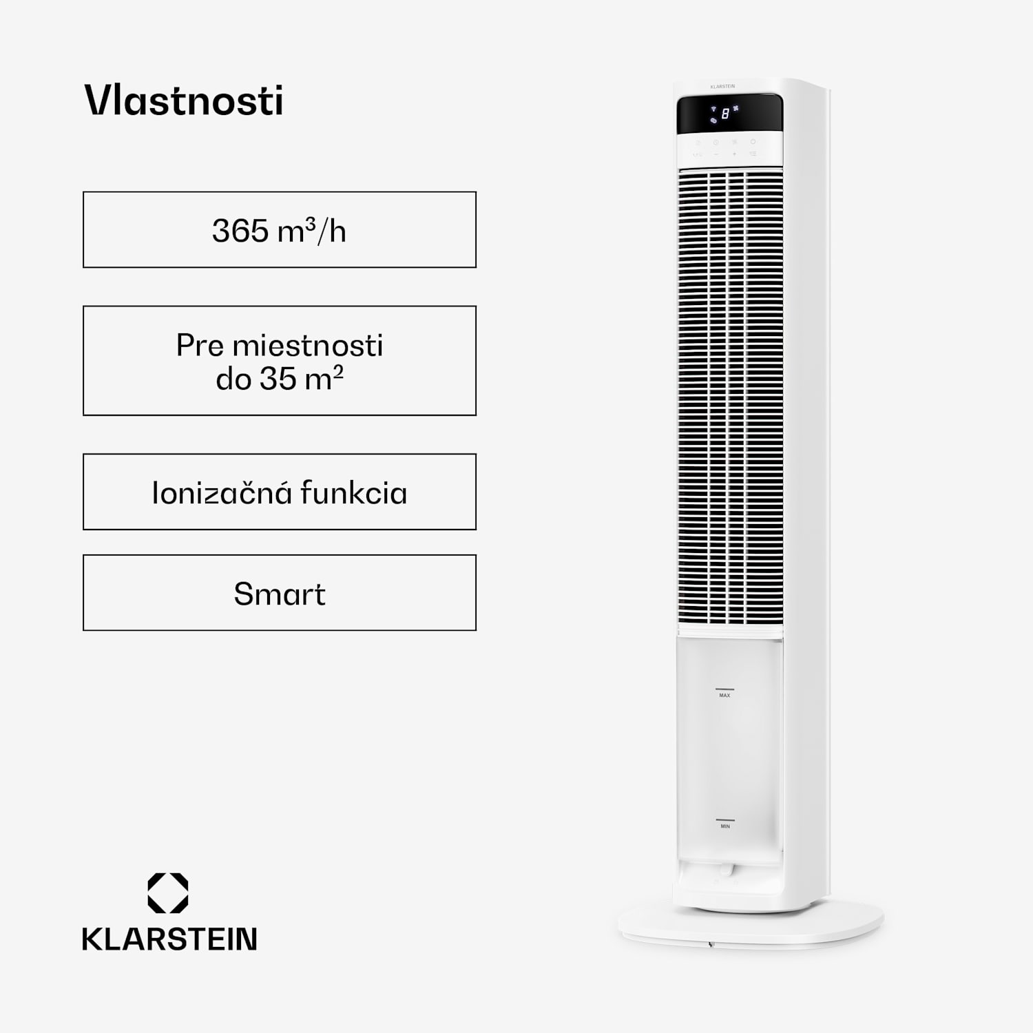 Mistral inteligentný ochladzovač vzduchu s vodným chladením | 365 m³/h | 4 l | 35 m² | 3 režimy | 36 W Áno | Biela