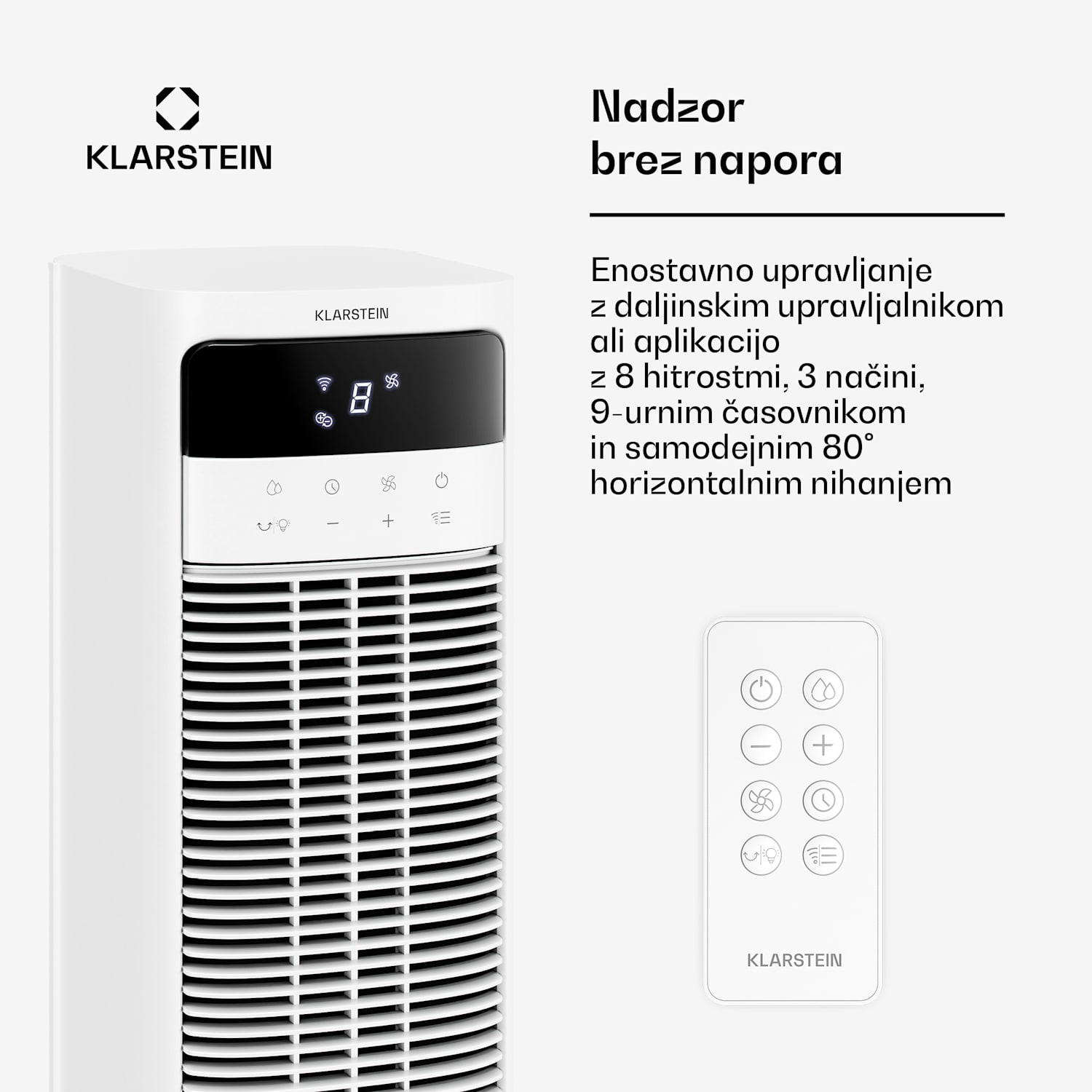 Mistral inteligentni hladilec zraka z vodnim hlajenjem | 365 m³/h | 4 l | 35 m² | 3 načini | 36 W Da | Bela