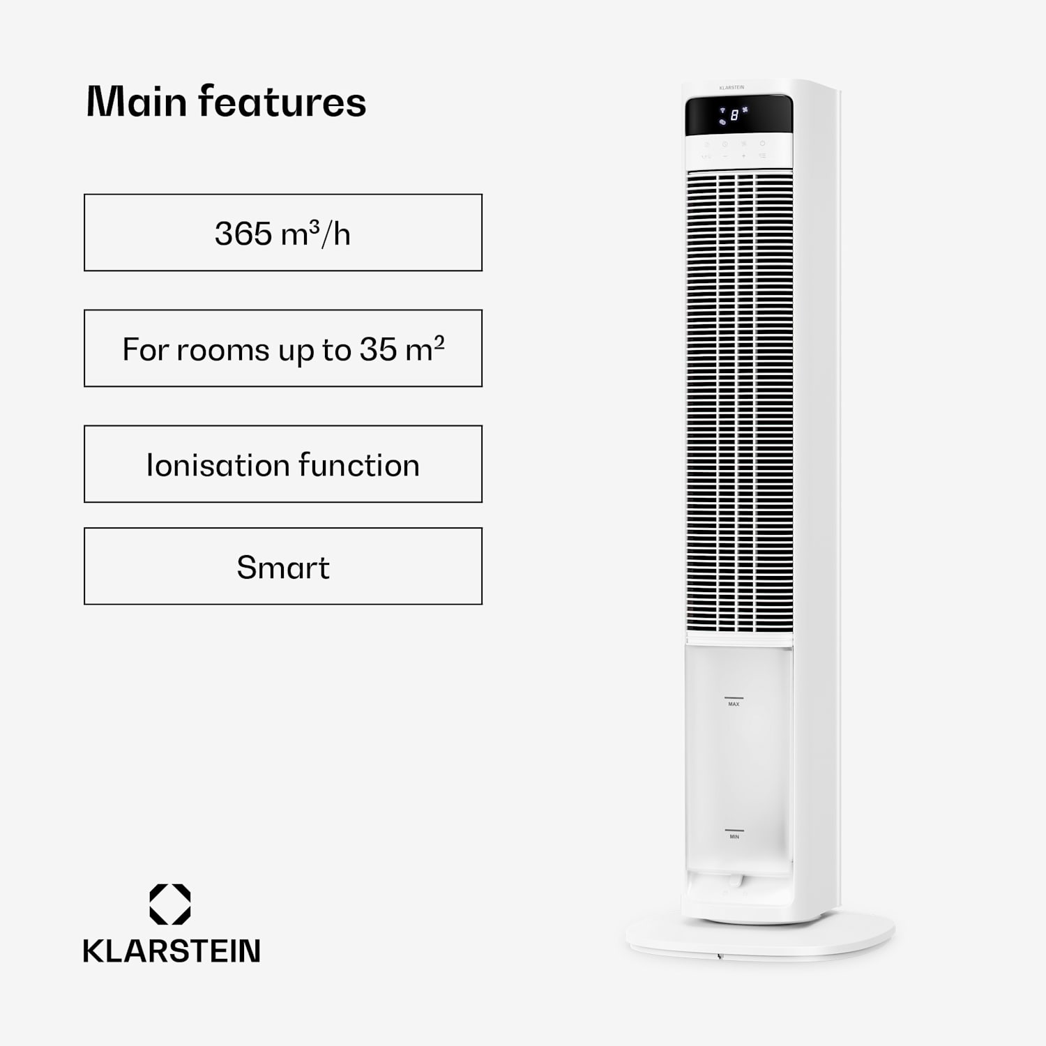 Mistral smart luchtkoeler met waterkoeling | 365 m³/uur | 4 l | 35 m² | 3 modi | 36 W Ja | Wit
