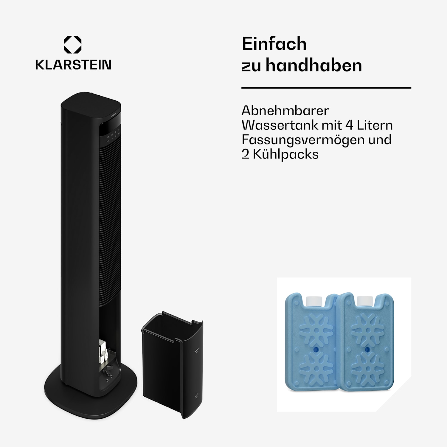 Mistral Smarter Luftkühler mit Wasserkühlung | 365 m³/h | 4 l | 35 m² | 3 Modi | 36 W Ja | Schwarz