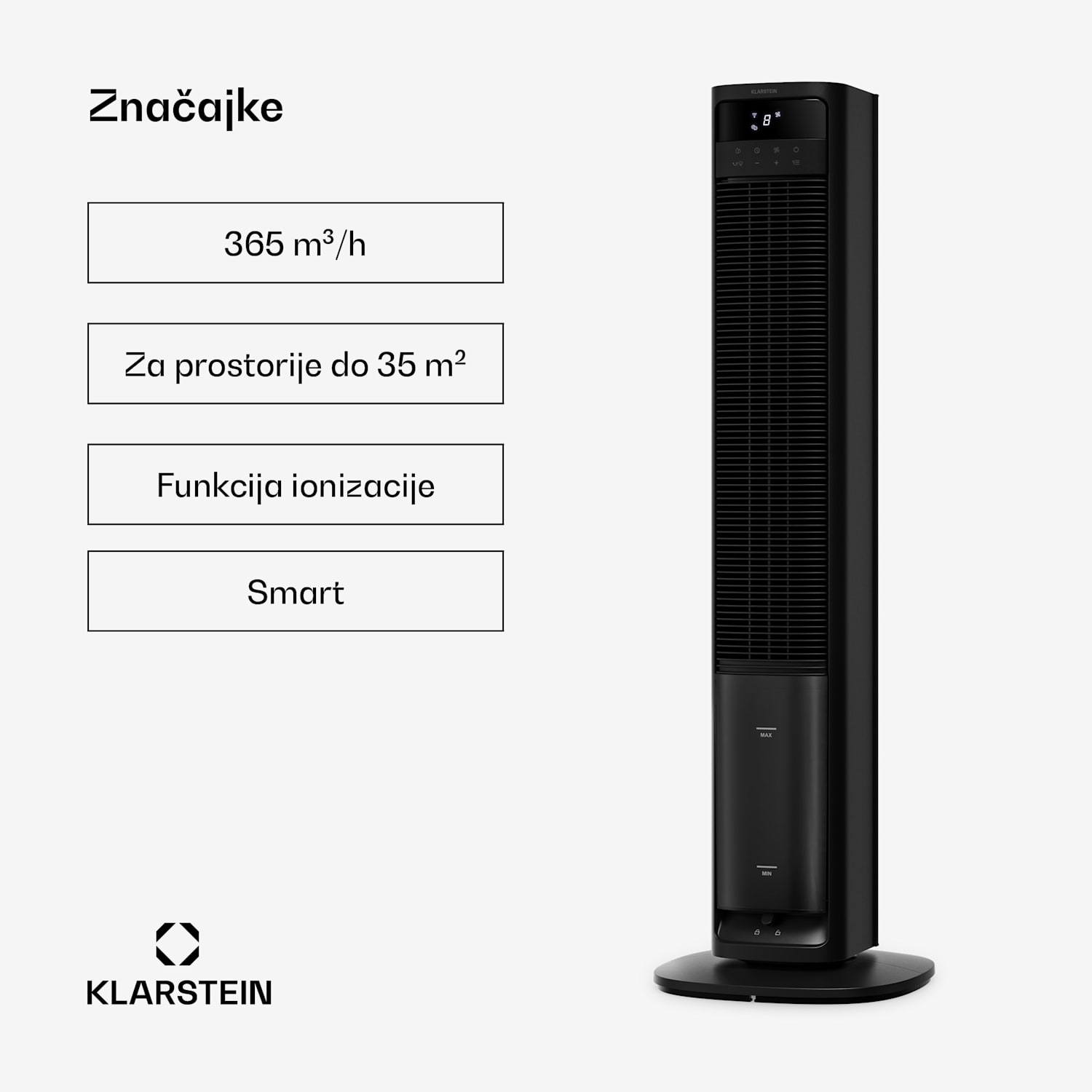 Mistral pametni zračni hladnjak s vodnim hlađenjem | 365 m³/h | 4 l | 35 m² | 3 moda | 36 W Da | Crna