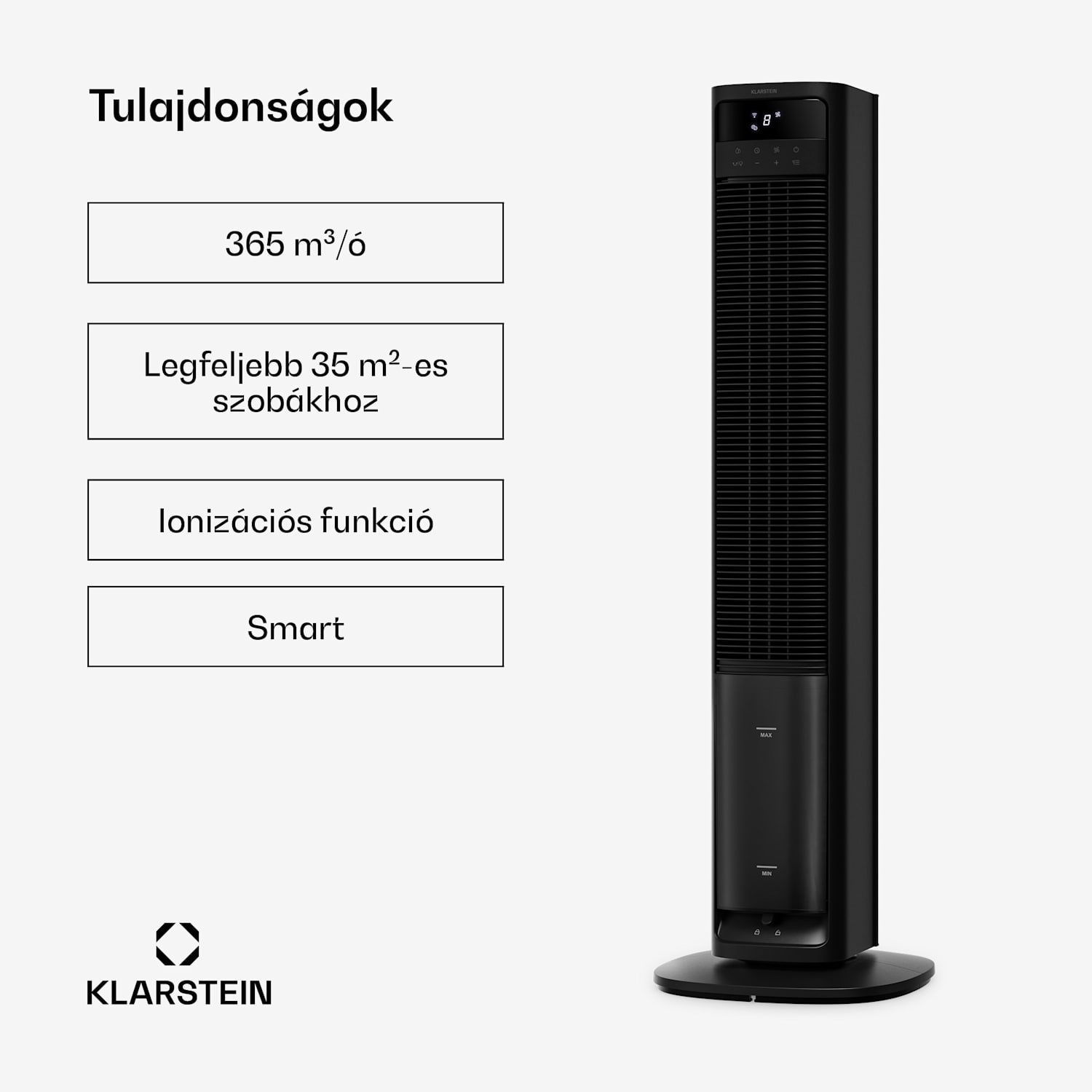 Mistral intelligens léghűtő vízhűtéssel | 365 m³/h | 4 l | 35 m² | 3 üzemmód | 36 W Igen | Fekete