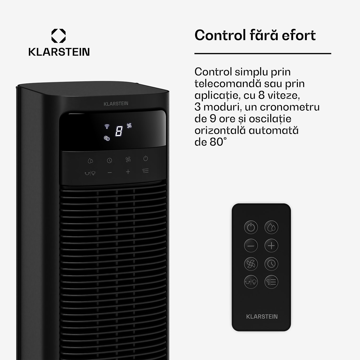 Răcitor de aer inteligent Mistral cu răcire prin apă | 365 m³/h | 4 L | 35 m² | 3 moduri | 36 W Da | Negru