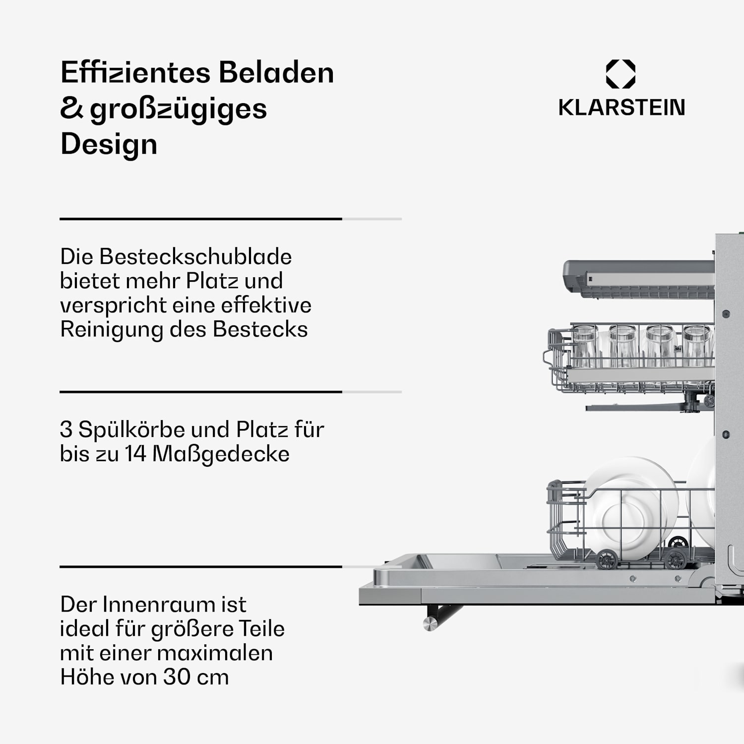Luxara Einbauspülmaschine | 8 Programme | Aqua-Stop-Technologie | 1900 W | 60 cm 