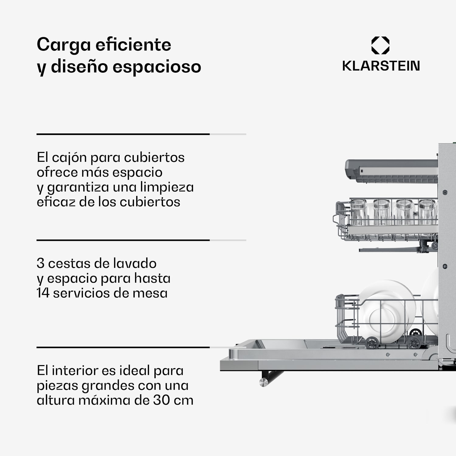 Lavavajillas empotrable Luxara | 8 programas | Tecnología Aqua-Stop | 1900 W | 60 cm 