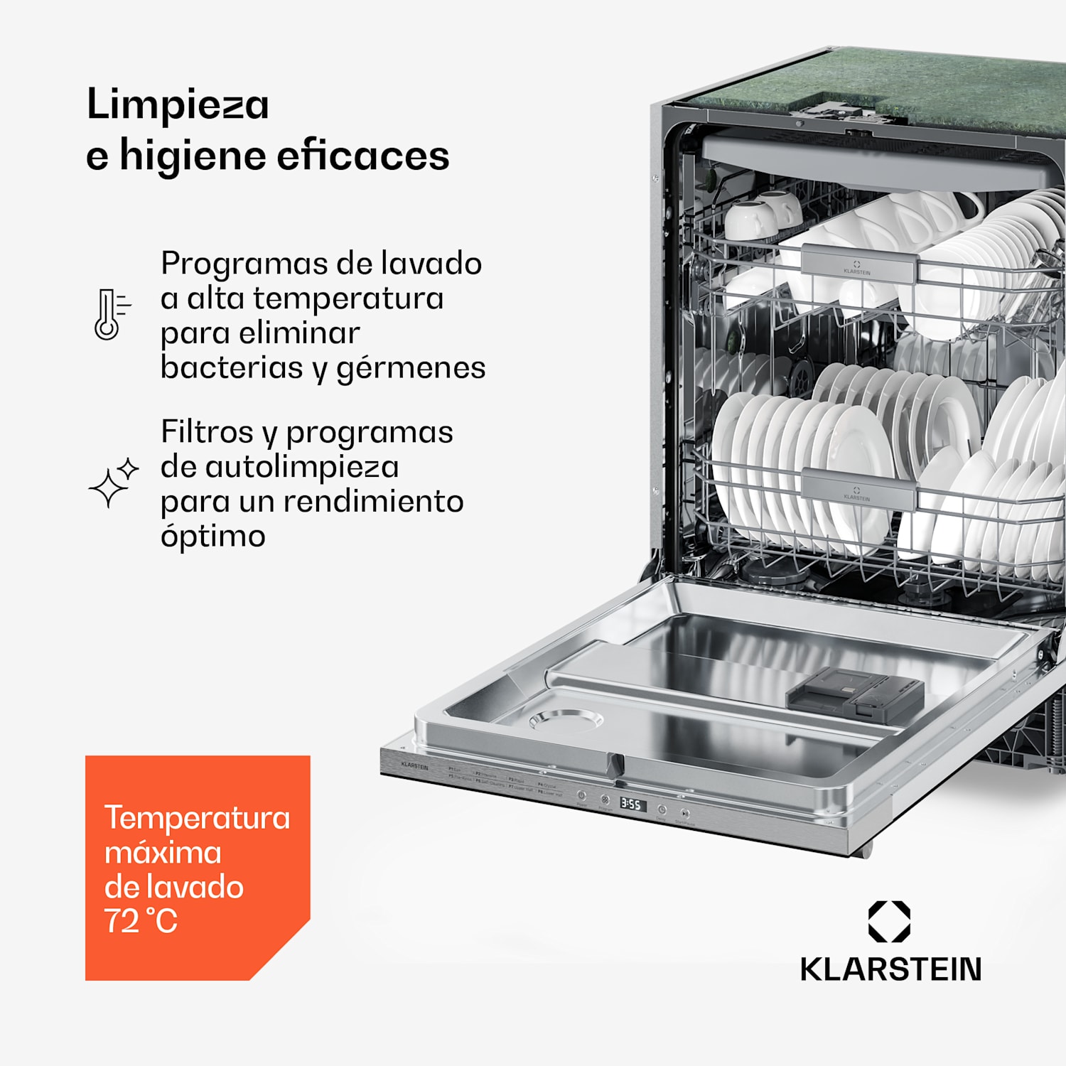 Lavavajillas empotrable Luxara | 8 programas | Tecnología Aqua-Stop | 1900 W | 60 cm 