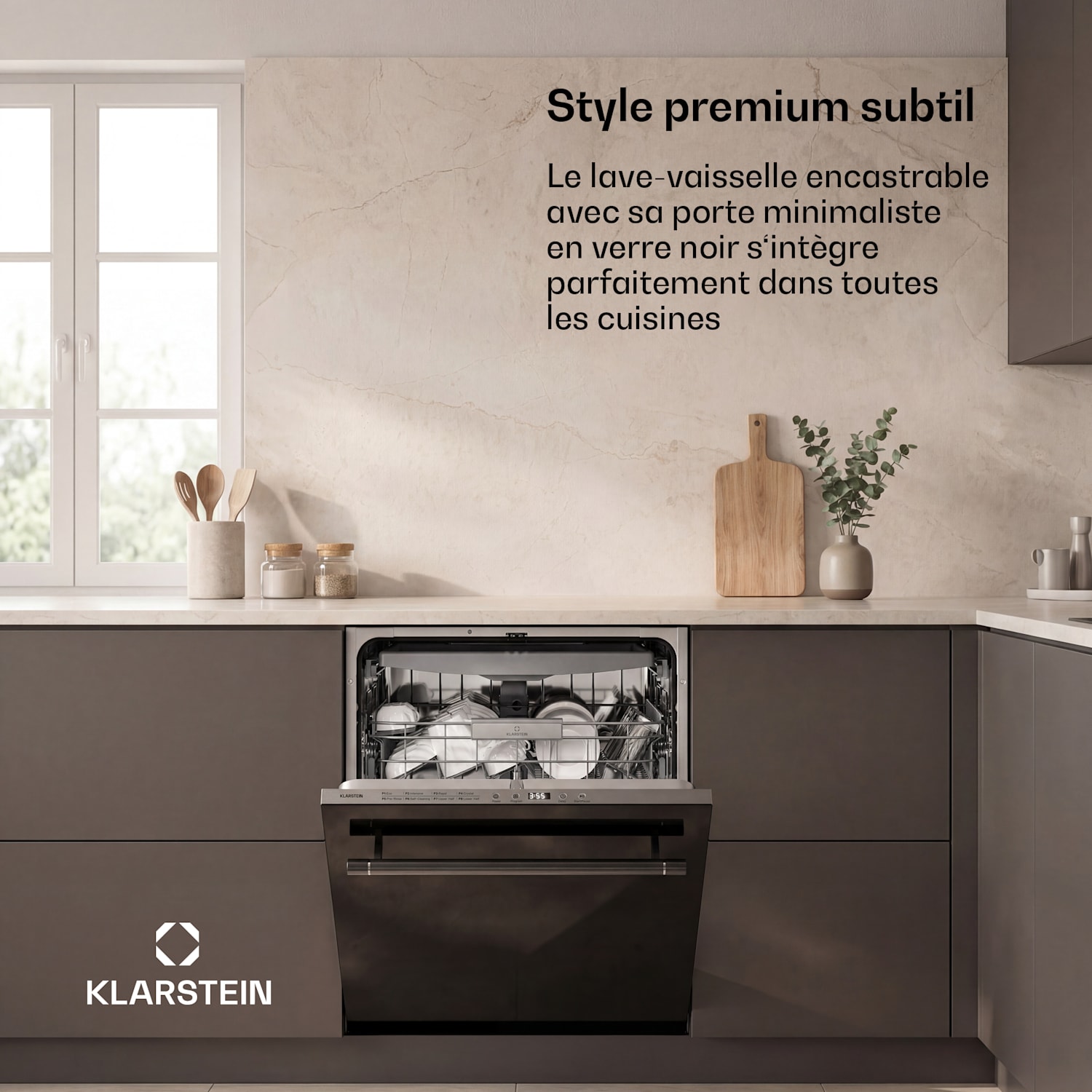 Luxara Lave-vaisselle encastrable | 8 programmes | Technologie Aqua-Stop | 1900 W | 60 cm 