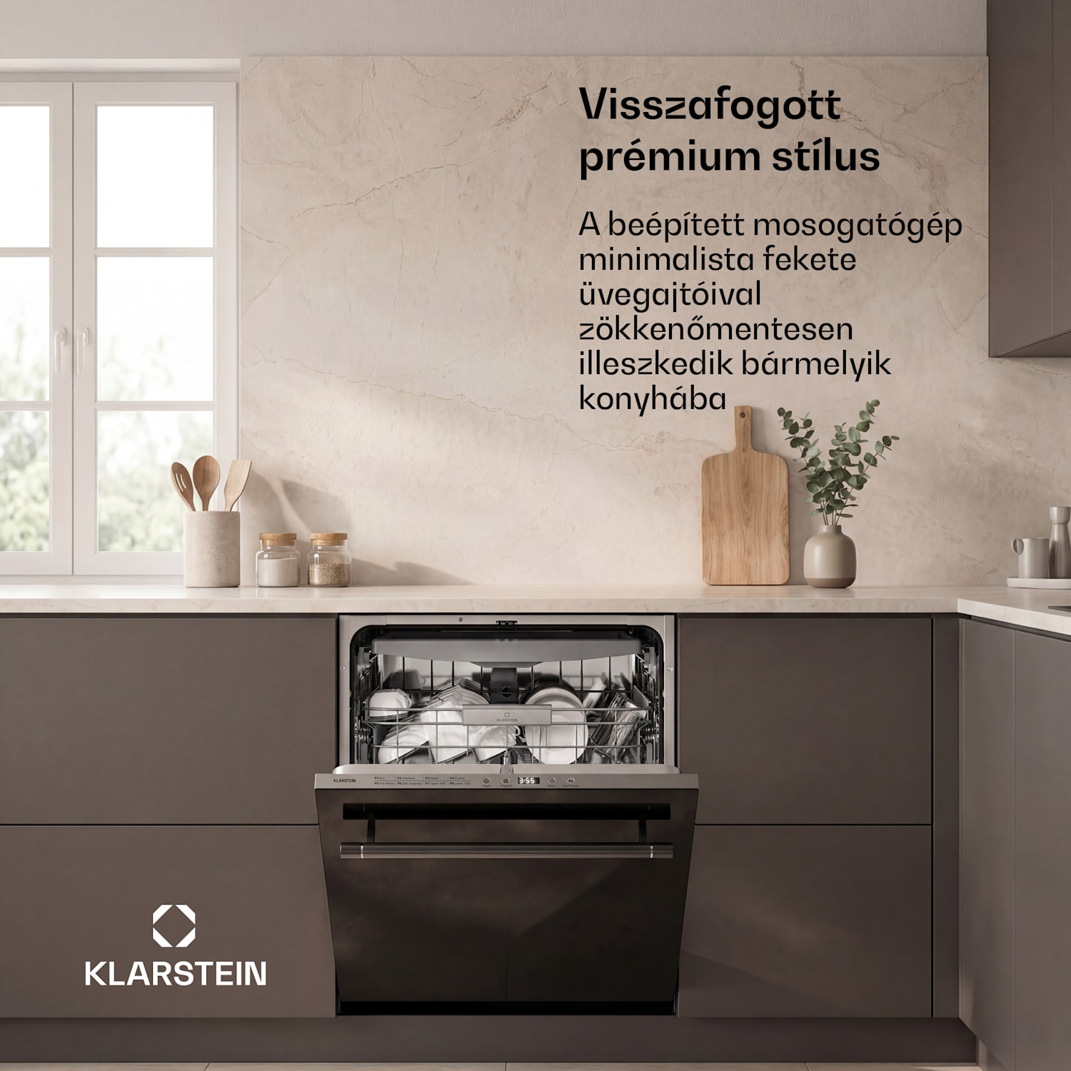 Luxara beépített mosogatógép | 8 program | Aqua-Stop technológia | 1900 W | 60 cm 