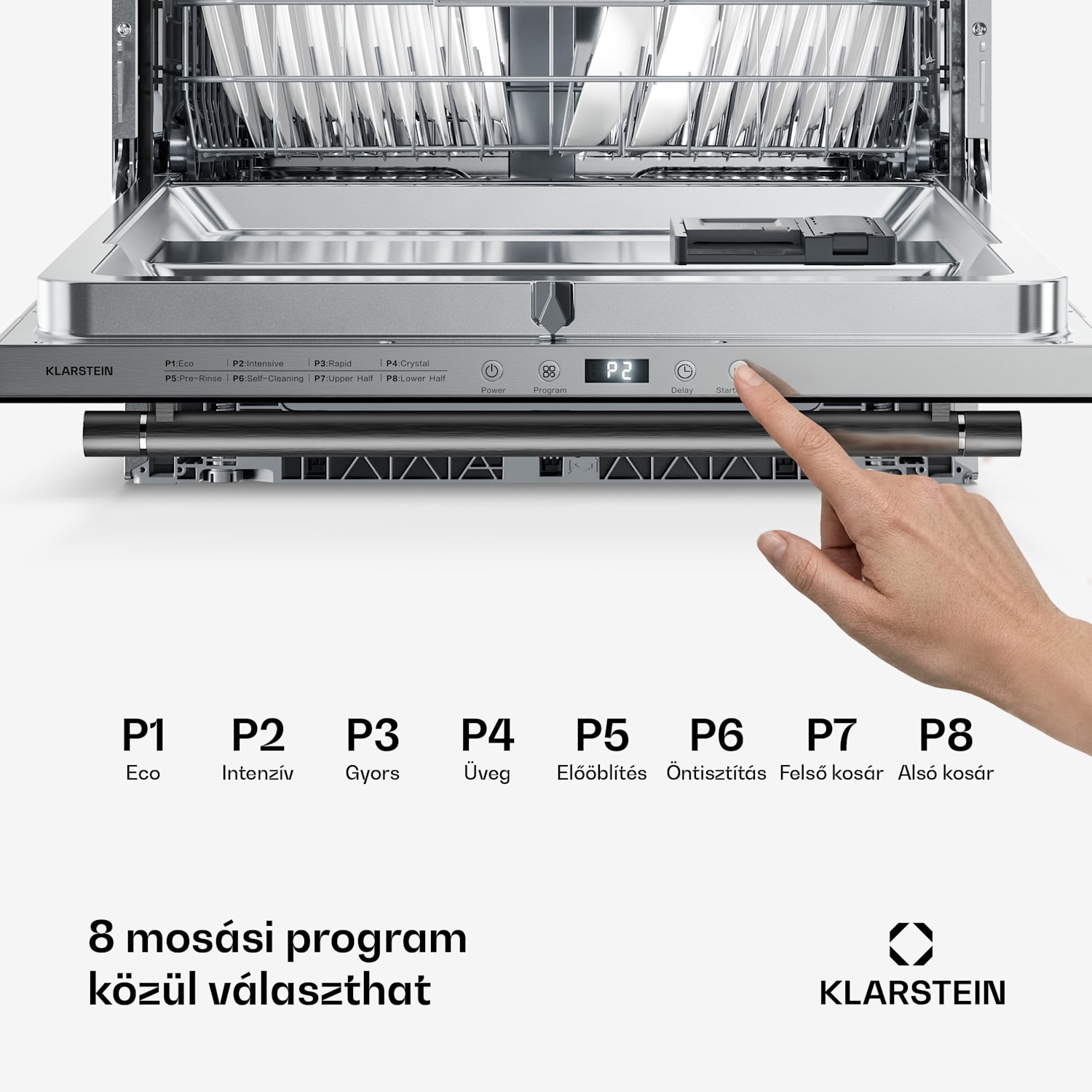 Luxara beépített mosogatógép | 8 program | Aqua-Stop technológia | 1900 W | 60 cm 