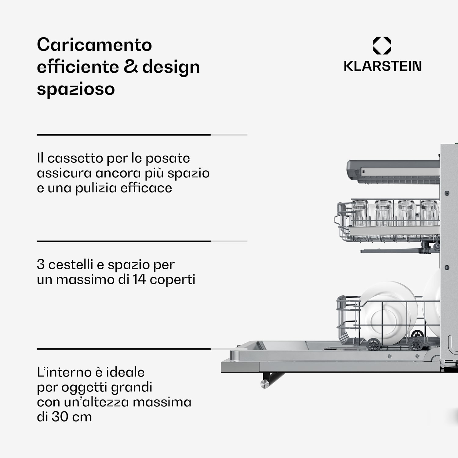 Luxara - Lavastoviglie da incasso | 8 programmi | Tecnologia AquaStop | 1900 W | 60 cm 
