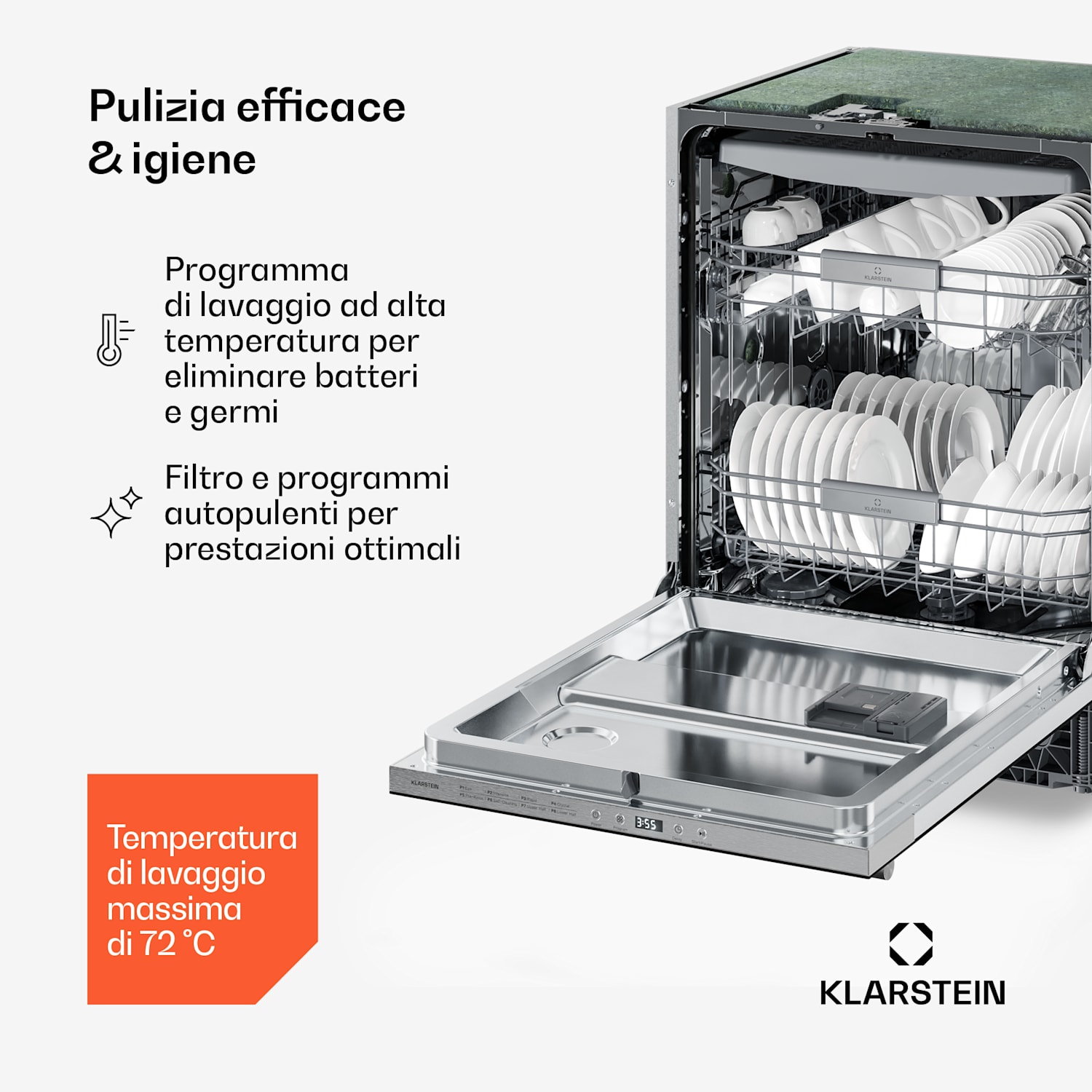 Luxara - Lavastoviglie da incasso | 8 programmi | Tecnologia AquaStop | 1900 W | 60 cm 