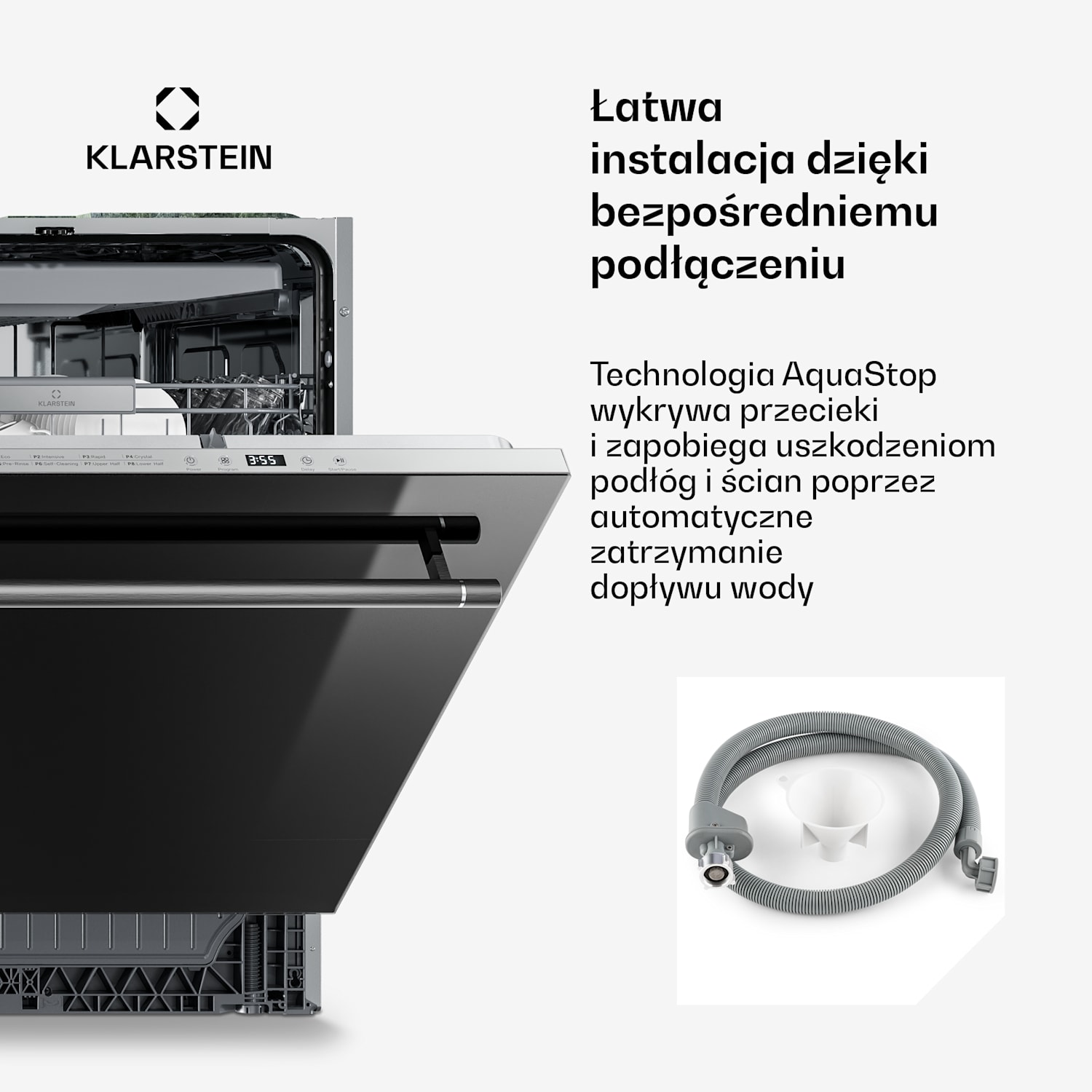 Luxara zmywarka do zabudowy | 8 programów | technologia Aqua-Stop | 1900 W | 60 cm 