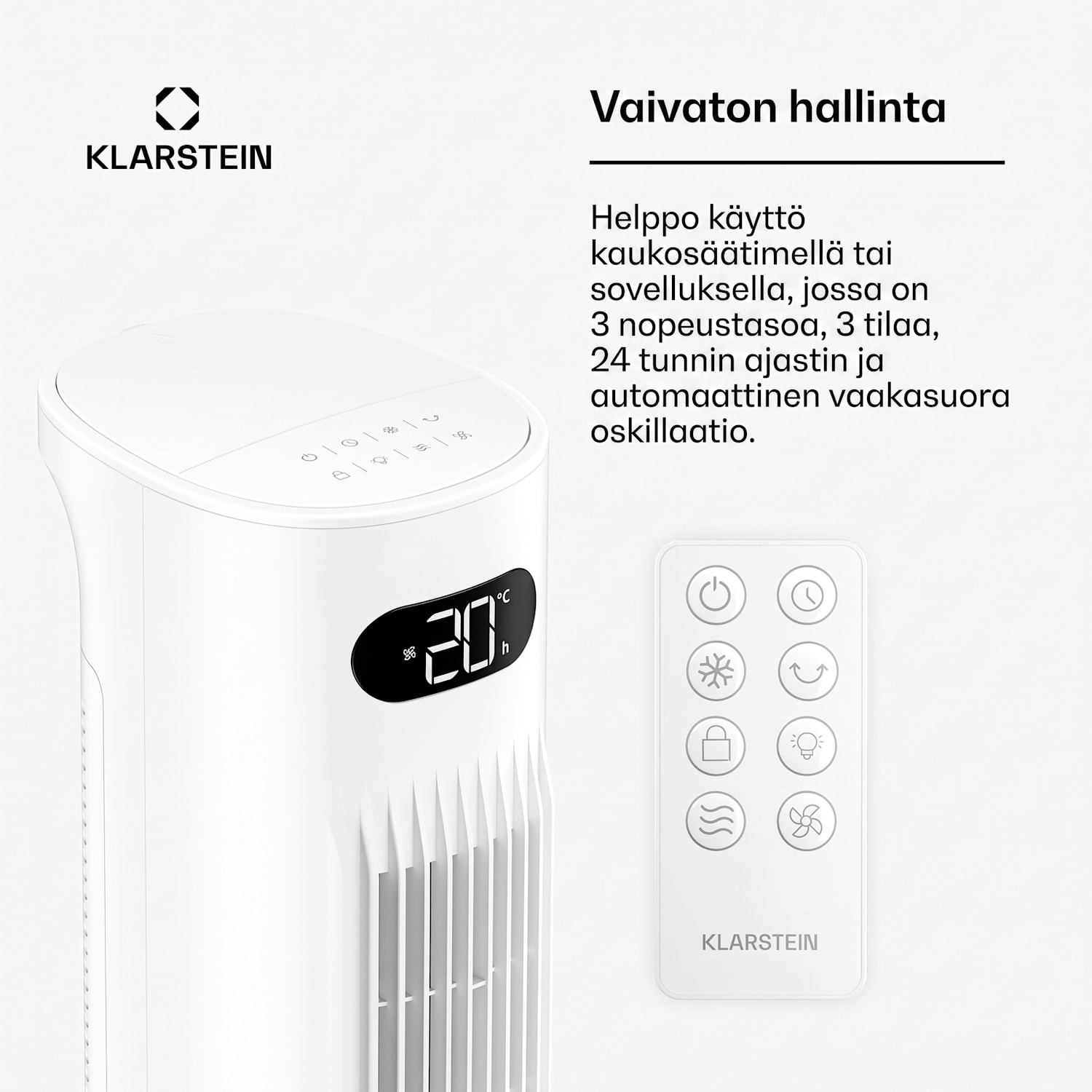 Polar Smarter ilmaviilennin vesijäähdytyksellä | 300 m³/h | 5 l | 30 m² | 3 tilaa | 75 W 300 m³/h | Valkoinen