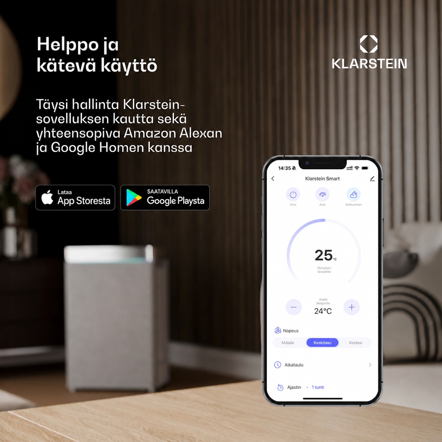 Polar Smarter ilmaviilennin vesijäähdytyksellä | 300 m³/h | 5 l | 30 m² | 3 tilaa | 75 W 300 m³/h | Valkoinen