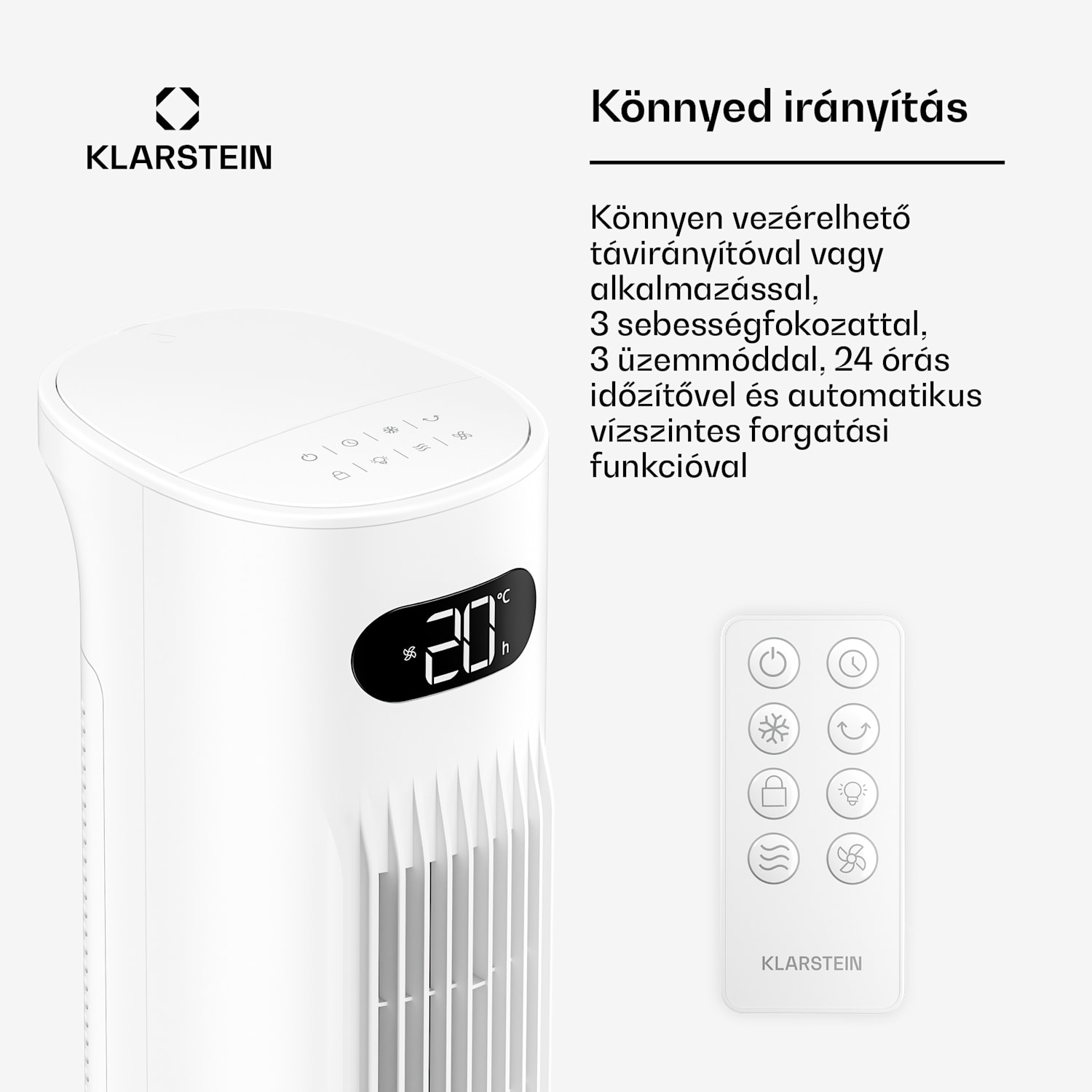 Klarstein Polar intelligens vízhűtéses légkondicionáló | Praktikus kialakítás, okos vezérlés és használat 300 m³/h | Fehér