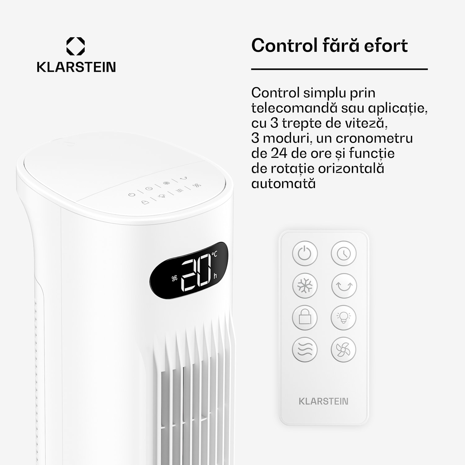 Klarstein Polar răcitor de aer inteligent cu răcire cu apă | Design practic, control și utilizare inteligente 300 m³/h | Alb