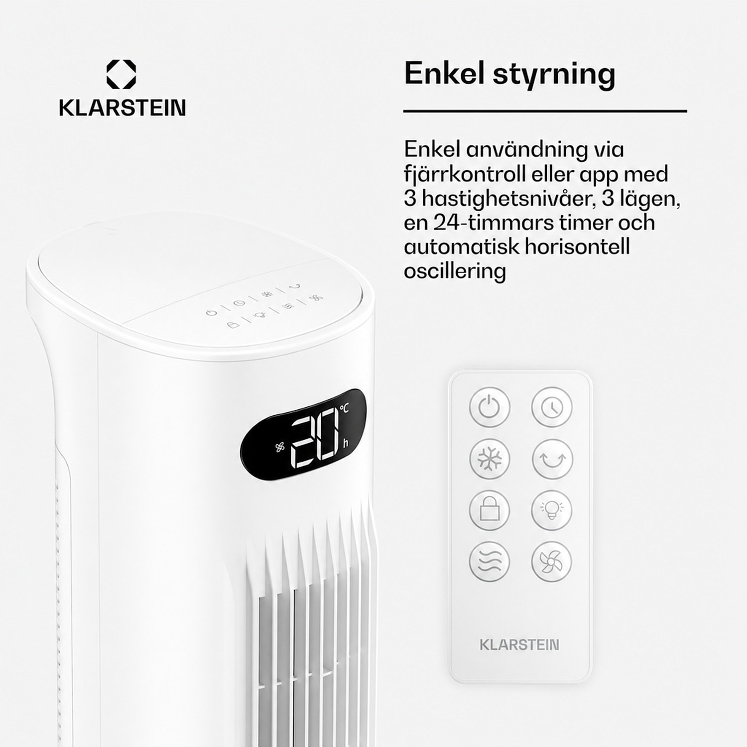 Polar Smarter luftkylare med vattenkylning | 300 m³/h | 5 l | 30 m² | 3 lägen | 75 W 300 m³/h | Vit