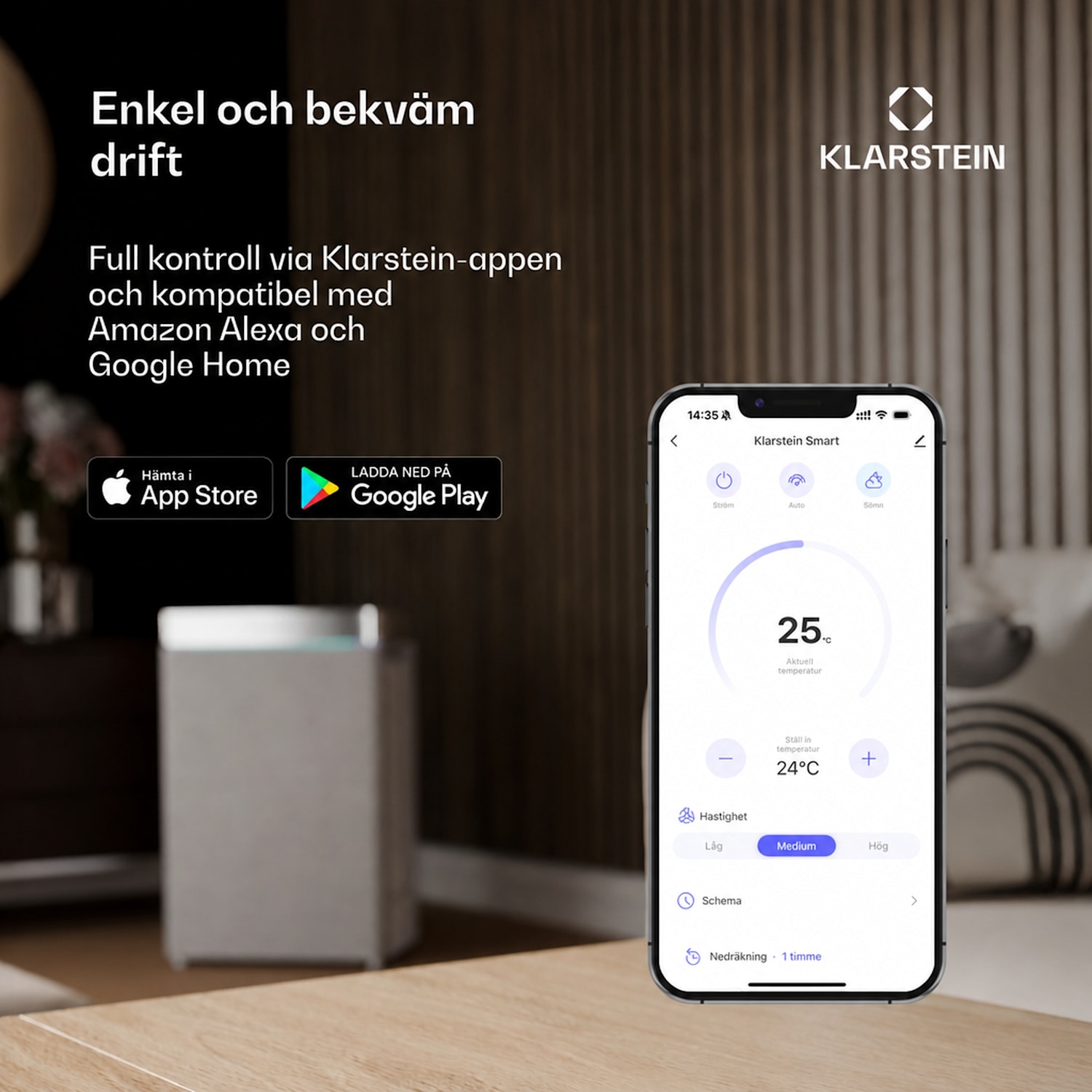 Polar Smarter luftkylare med vattenkylning | 300 m³/h | 5 l | 30 m² | 3 lägen | 75 W 300 m³/h | Vit
