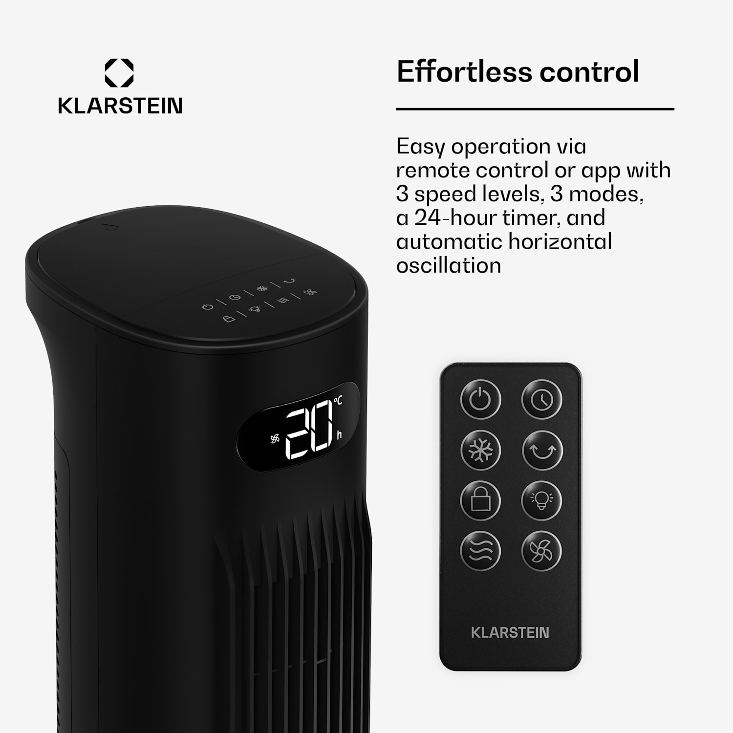 Polar smart luchtkoeler met waterkoeling | 300 m³/uur | 5 l | 30 m² | 3 modi | 75 W 300 m³/h | Zwart