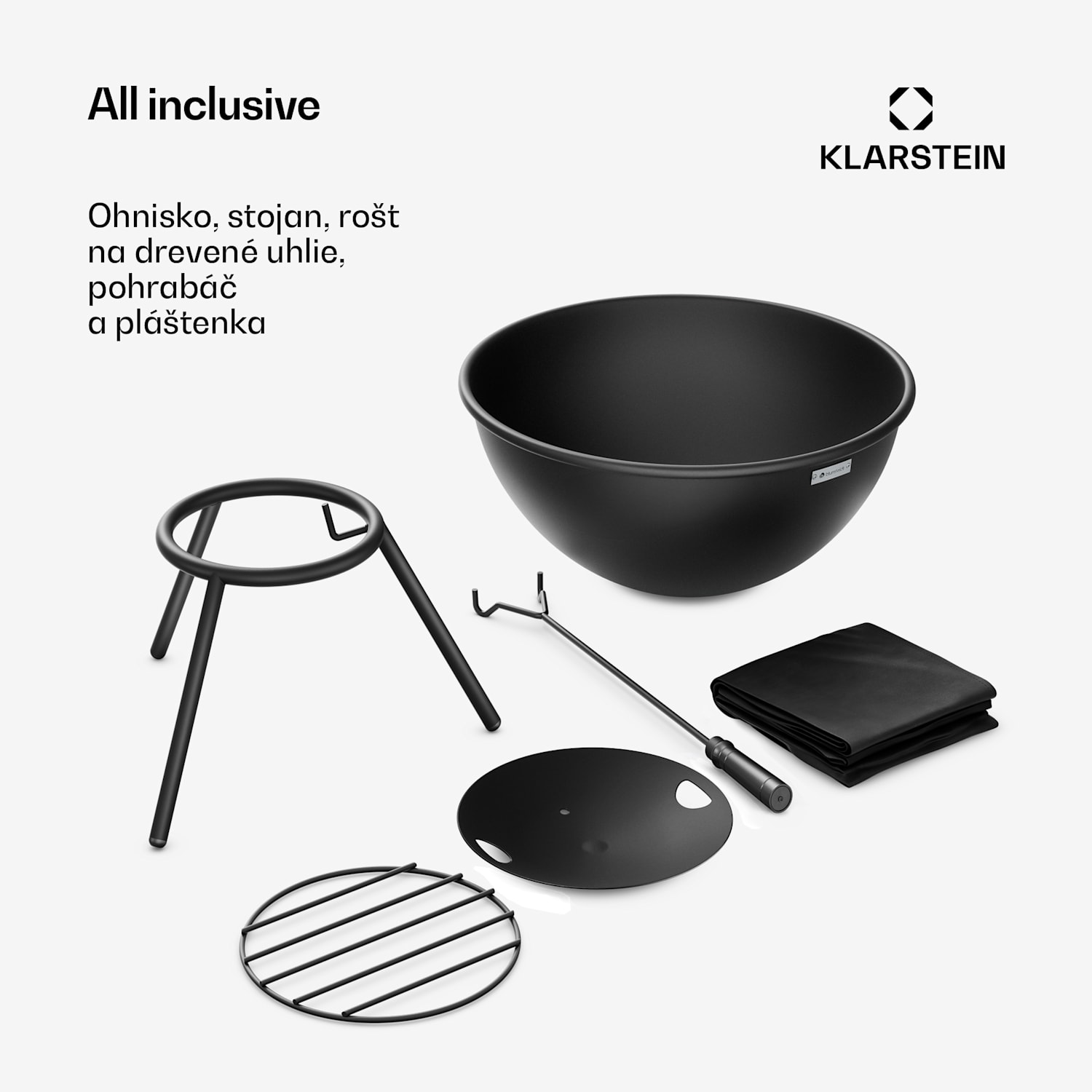 Fireball nízke ohnisko | Ochrana proti iskrám | Odolné voči korózii | Robustné | 43 cm | Čierne 